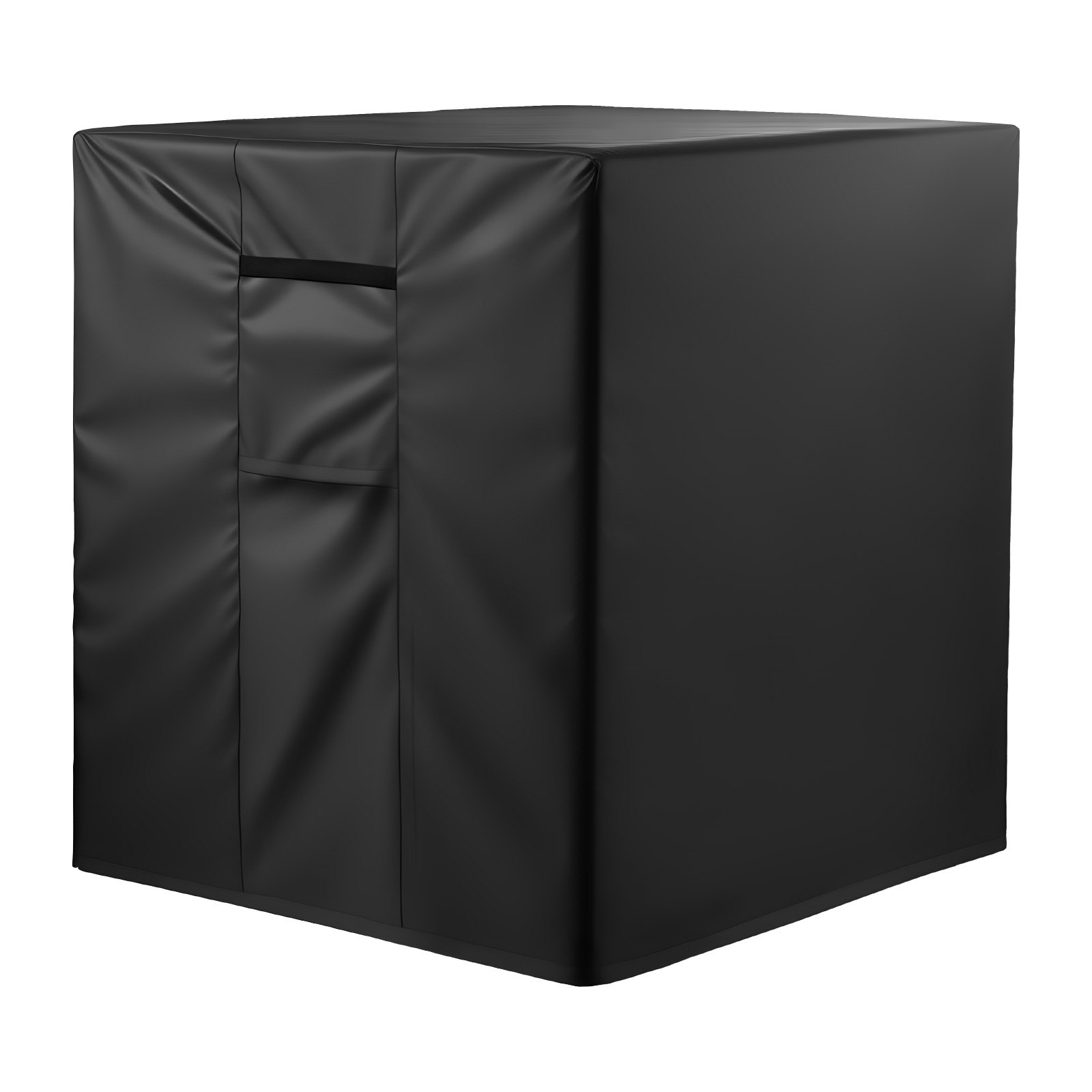 Air Conditioner Cover, 863 X 812 X 762 Mm Ac Cover For Air Conditioning Unit, Three-Layer, Waterproof Polyester Fabric, Mesh Ventilation, Universal Defender For Outdoor Outside Ac Unit, Black