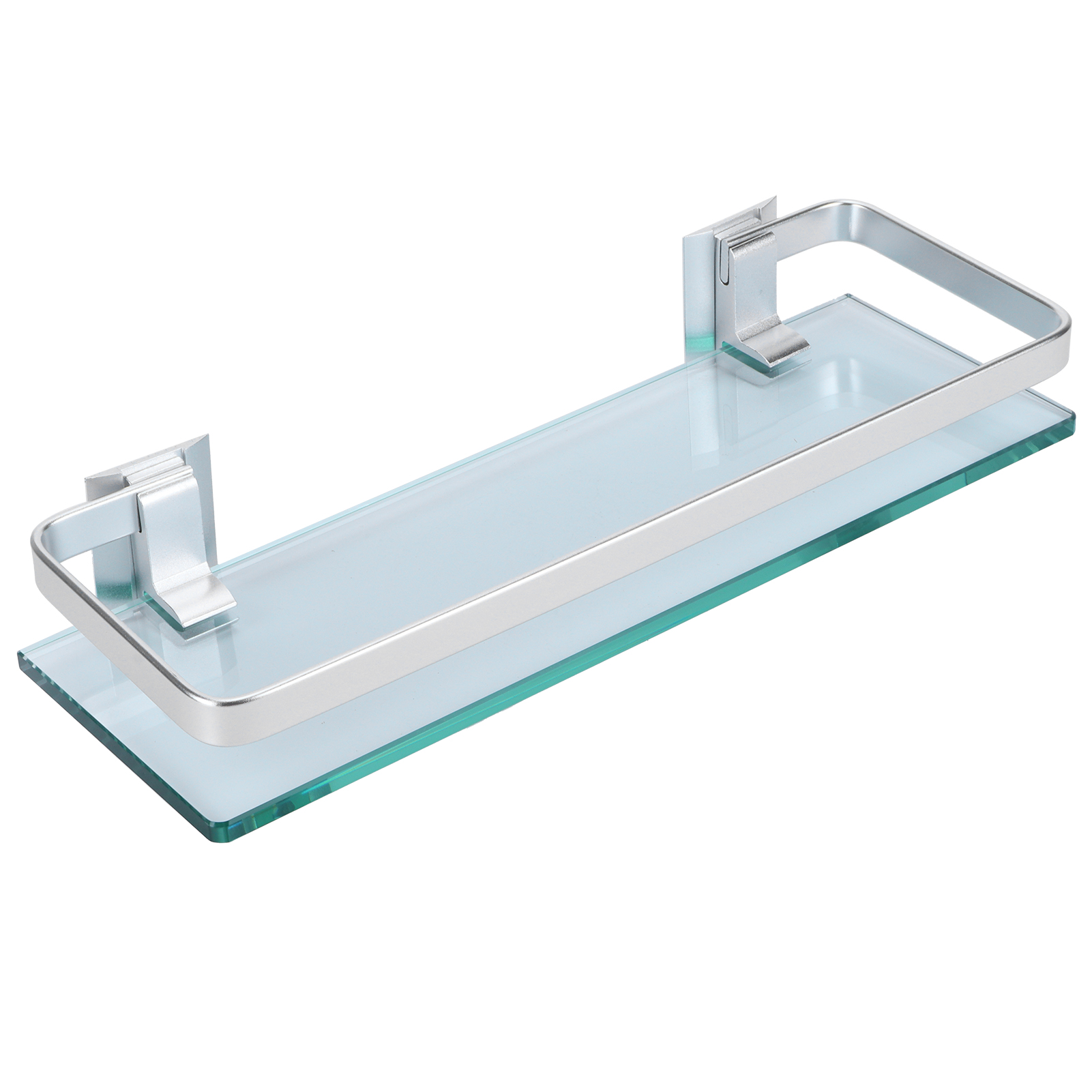 Space Aluminum Shelf Tempered Thickened Glass Bathroom Toilet Glass Storage Organizer Rack thumbnail 2