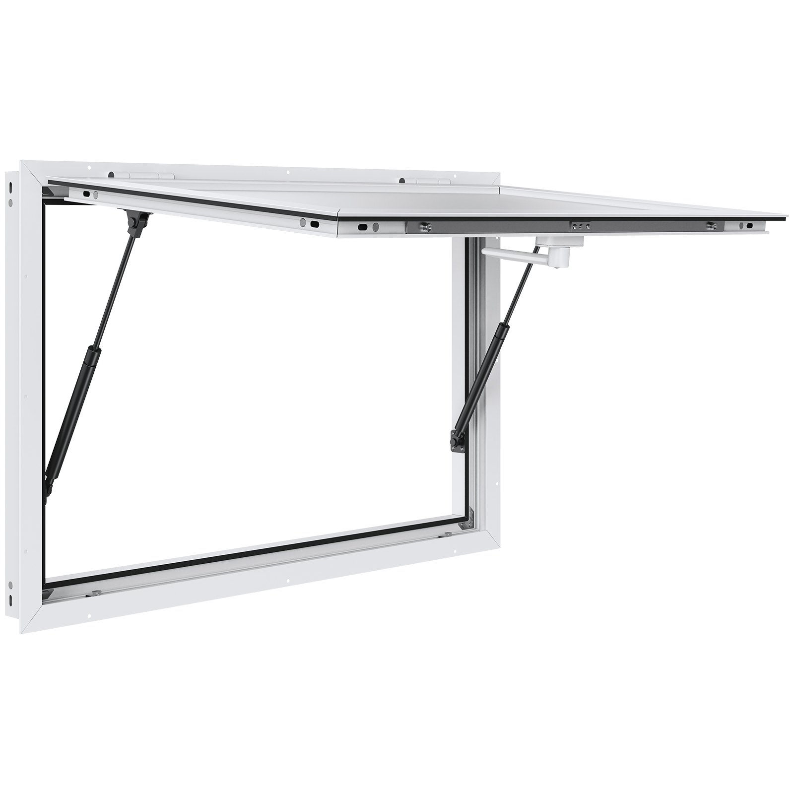Concession Window For Food Truck, 36"x24" Aluminum Alloy Food Truck Service Window, Up To 85 Degrees Stand Serving Window With Awning Door & Drag Hook, For Food Trucks Concession Trailers