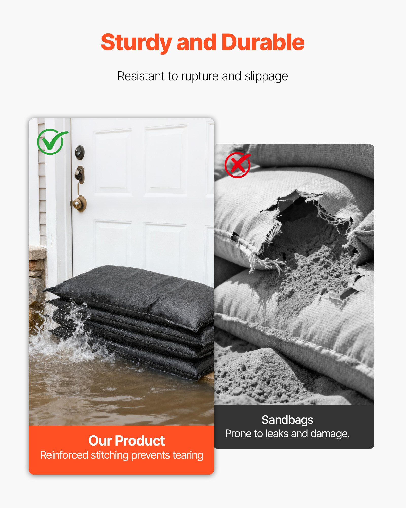 Flood Barrier, 6 Pack, 830 X 430 Mm Bags Activated By Water, Absorbent Sandless — image 3