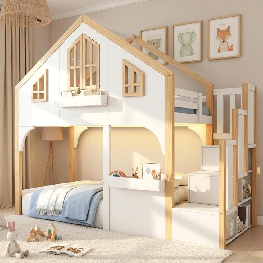 Lit superposé, lit mezzanine, lit enfant, lit en bois – Image 4