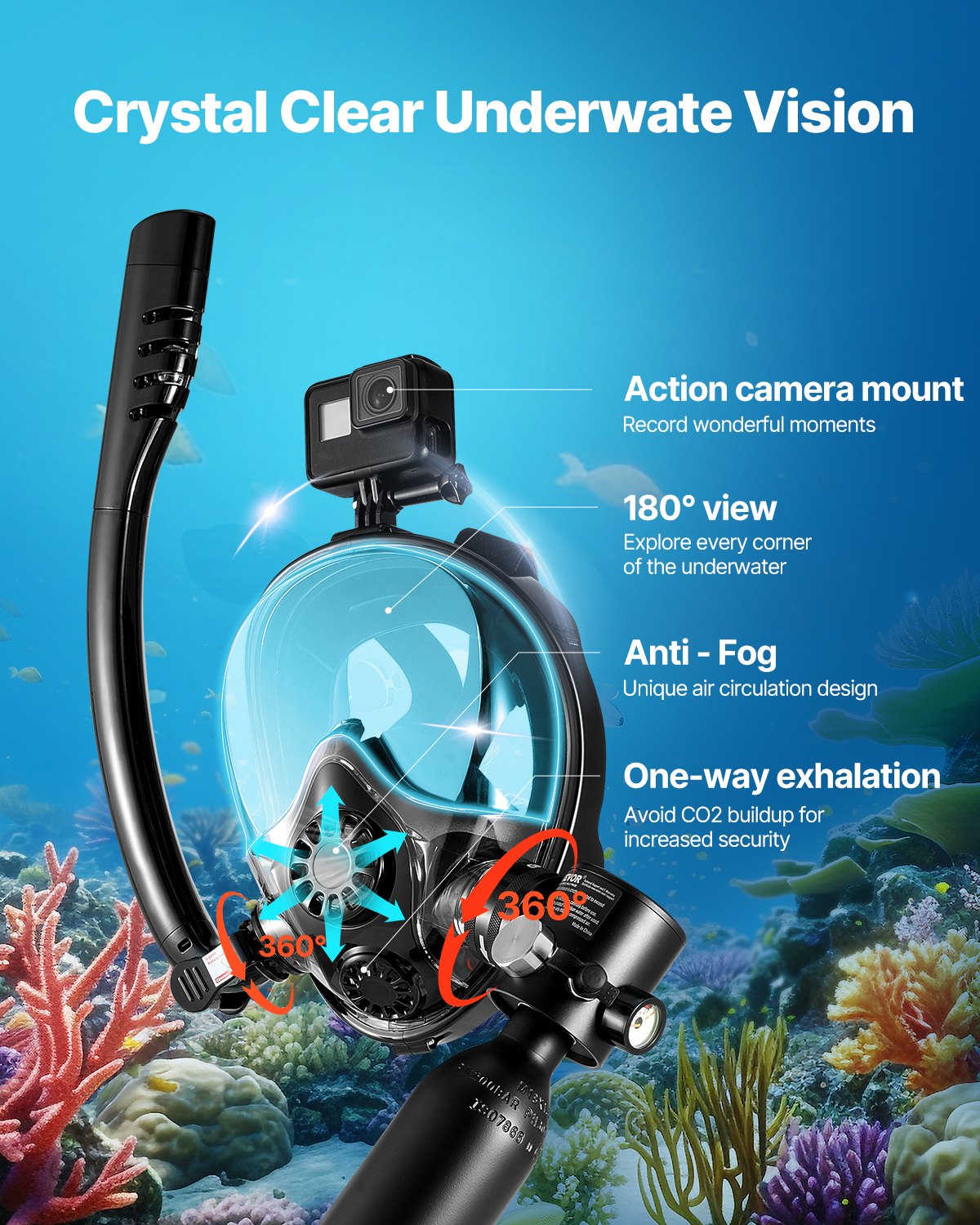 Scuba Tank, 0.5L Portable Diving Oxygen Cylinder With Pump Supports 5-10 — image 4