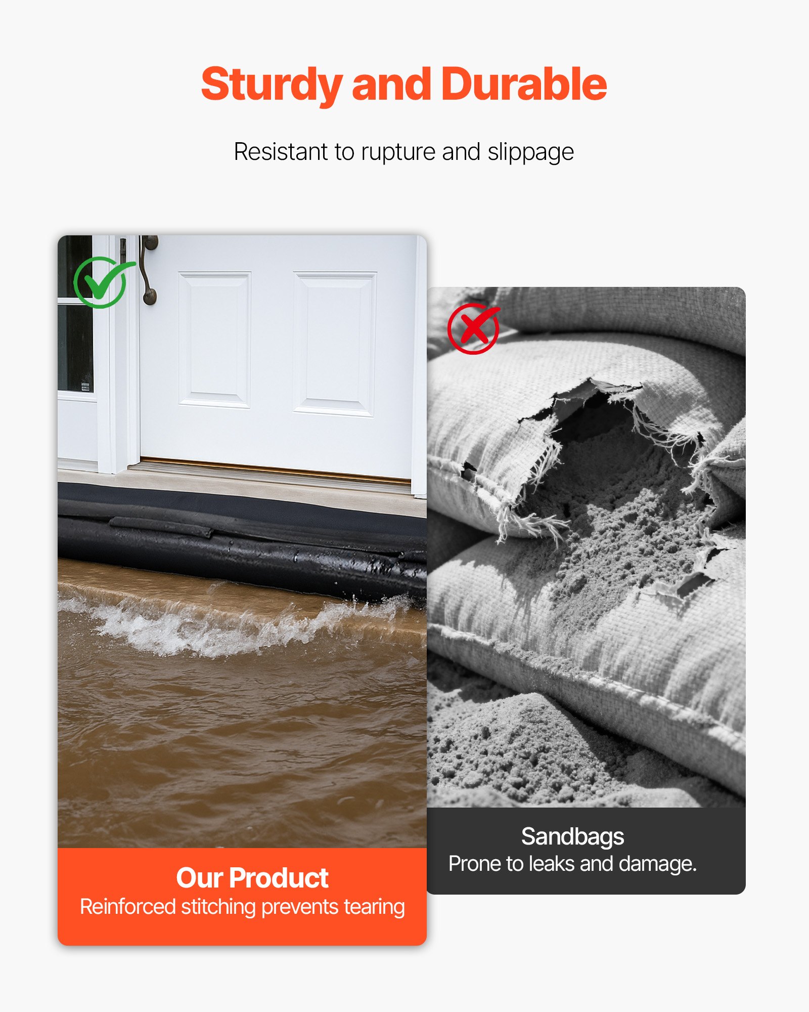 Flood Barrier, 8 Pack, 3050 X 210 Mm Bags Activated By Water, Absorbent — image 5