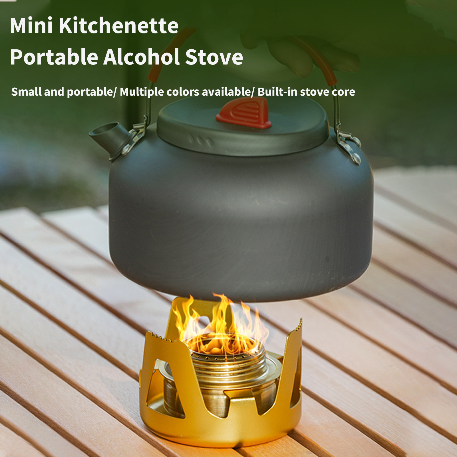 Portable Alcohol Stove Small Brass Spirit Burner With Aluminium Stand Ultralight Cookware For Outdoors Camping Hiking Backpacking Picnic — foto 2