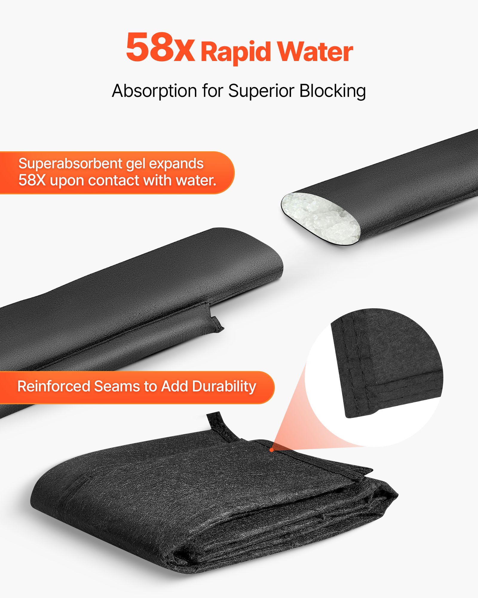 Flood Barrier, 4 Pack, 1530 X 210 Mm Bags Activated By Water, Absorbent — image 2