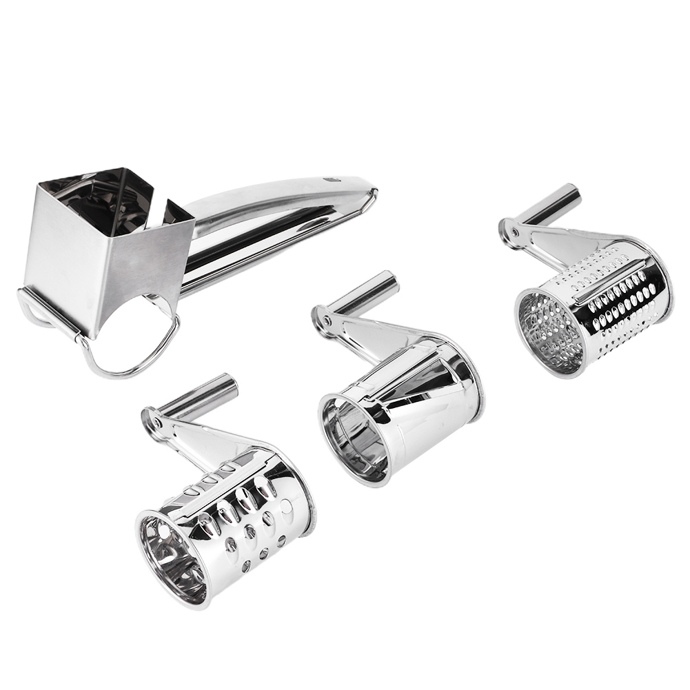 MultiFunction Stainless Steel Cheese Grater Hand Cranked Rotatable Cheese Cutter Shredder Slicing Tool 5