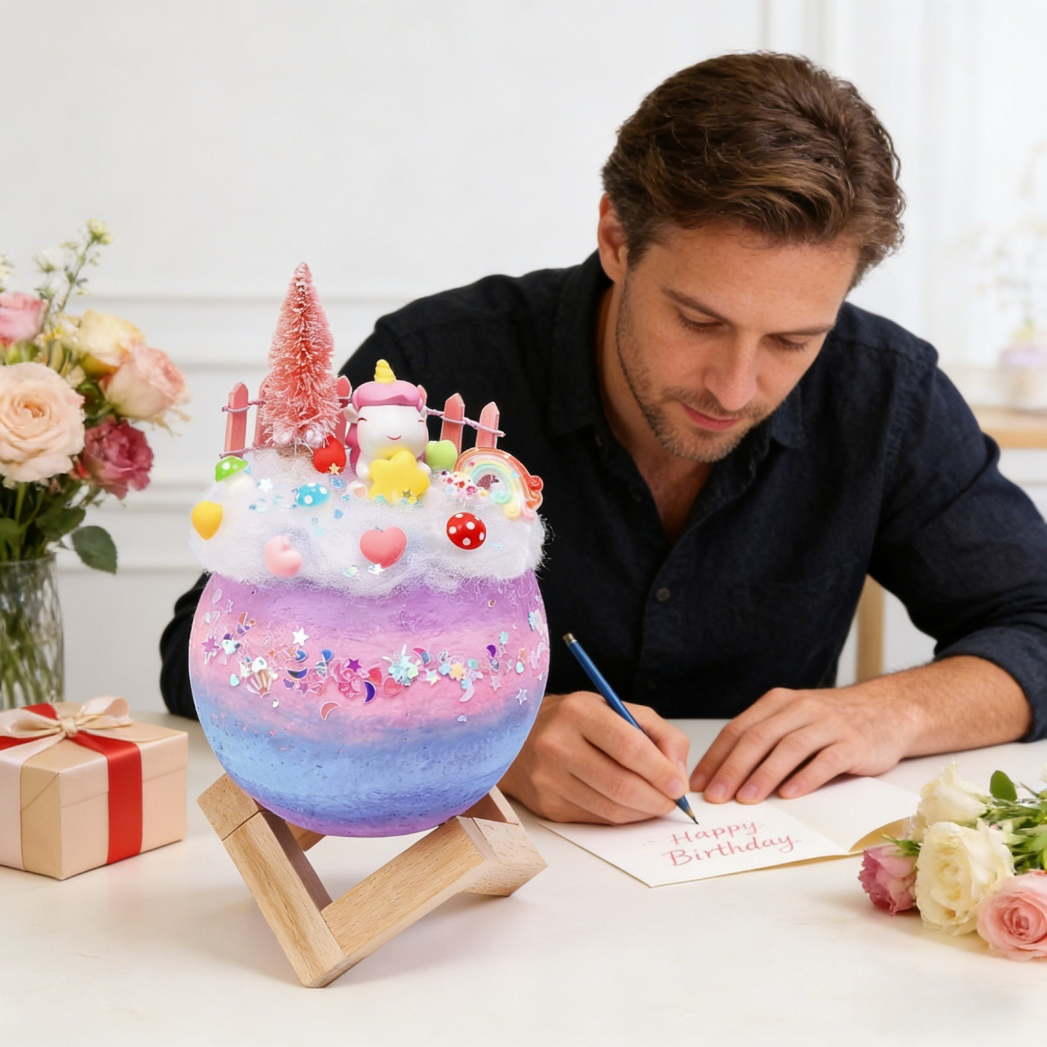 DIY Craft Kit With Mini Mushrooms And Unicorn Decorations - Bright Colors, Creative Gift Idea For Birthday Party Decorations