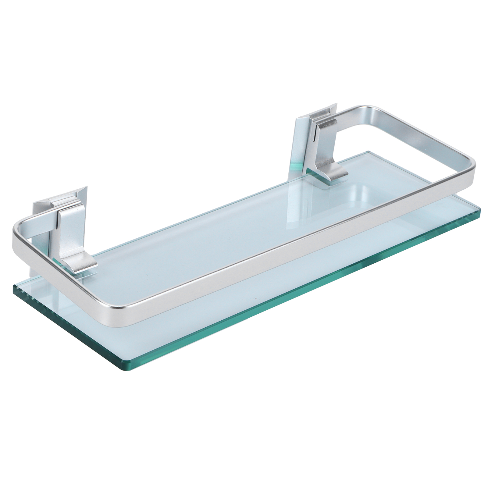 Space Aluminum Shelf Tempered Thickened Glass Bathroom Toilet Glass Storage Organizer Rack thumbnail 3