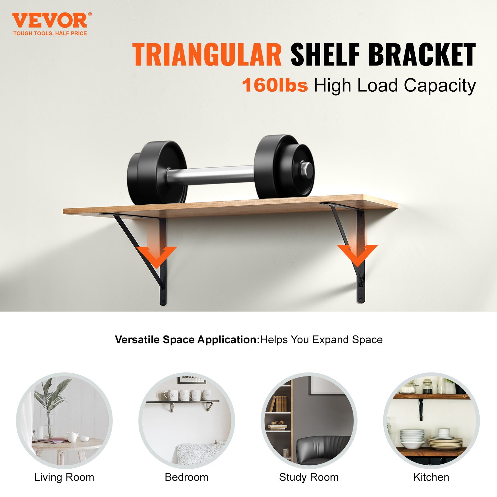 Shelf Bracket, 18 X 12 In 12 Pcs, Heavy Duty Floating Brackets, For Shelves — image 4