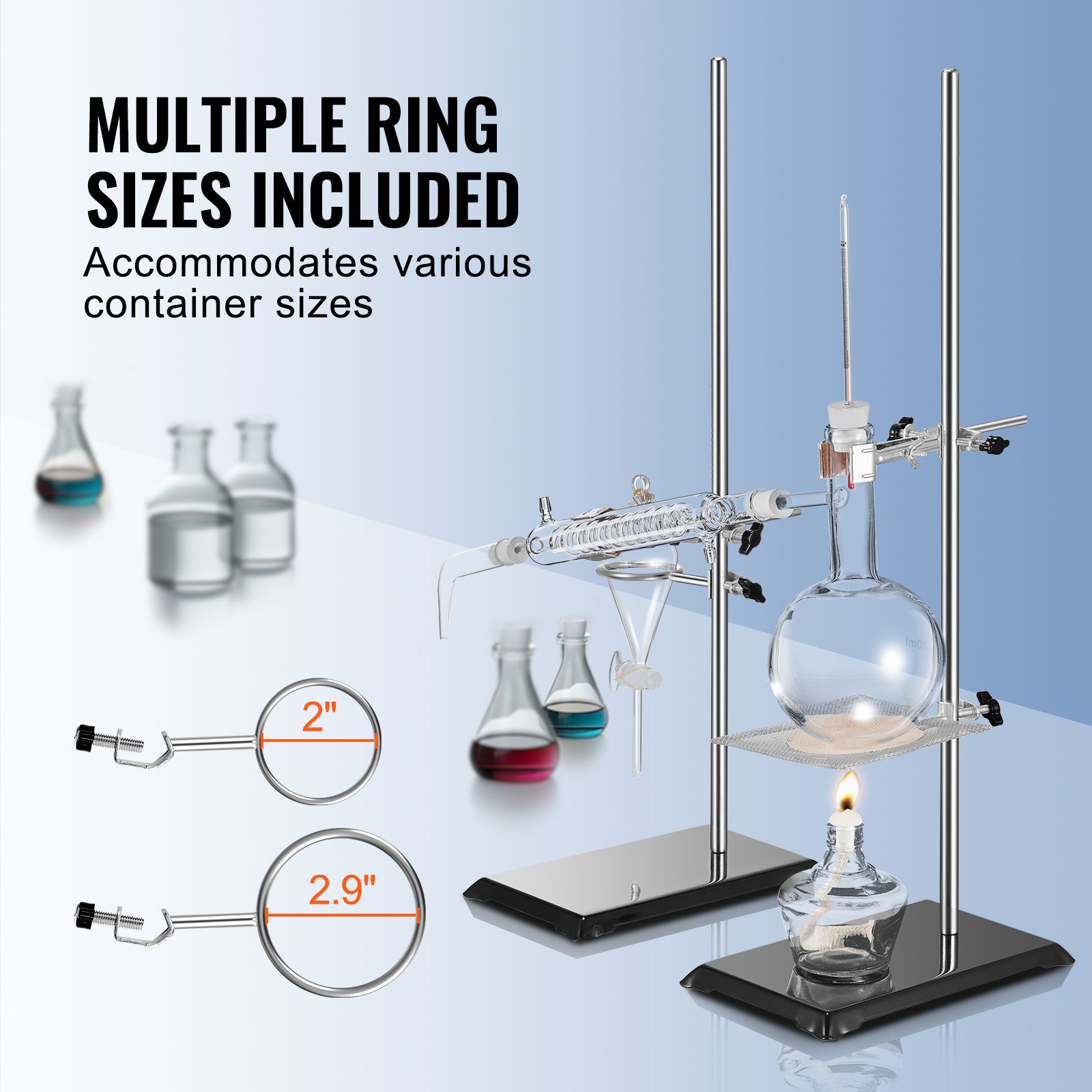 Lab Stand Support, Laboratory Retort 2 Sets, Steel 59.9 Cm Rod And 21.1 X 13.5 — image 4