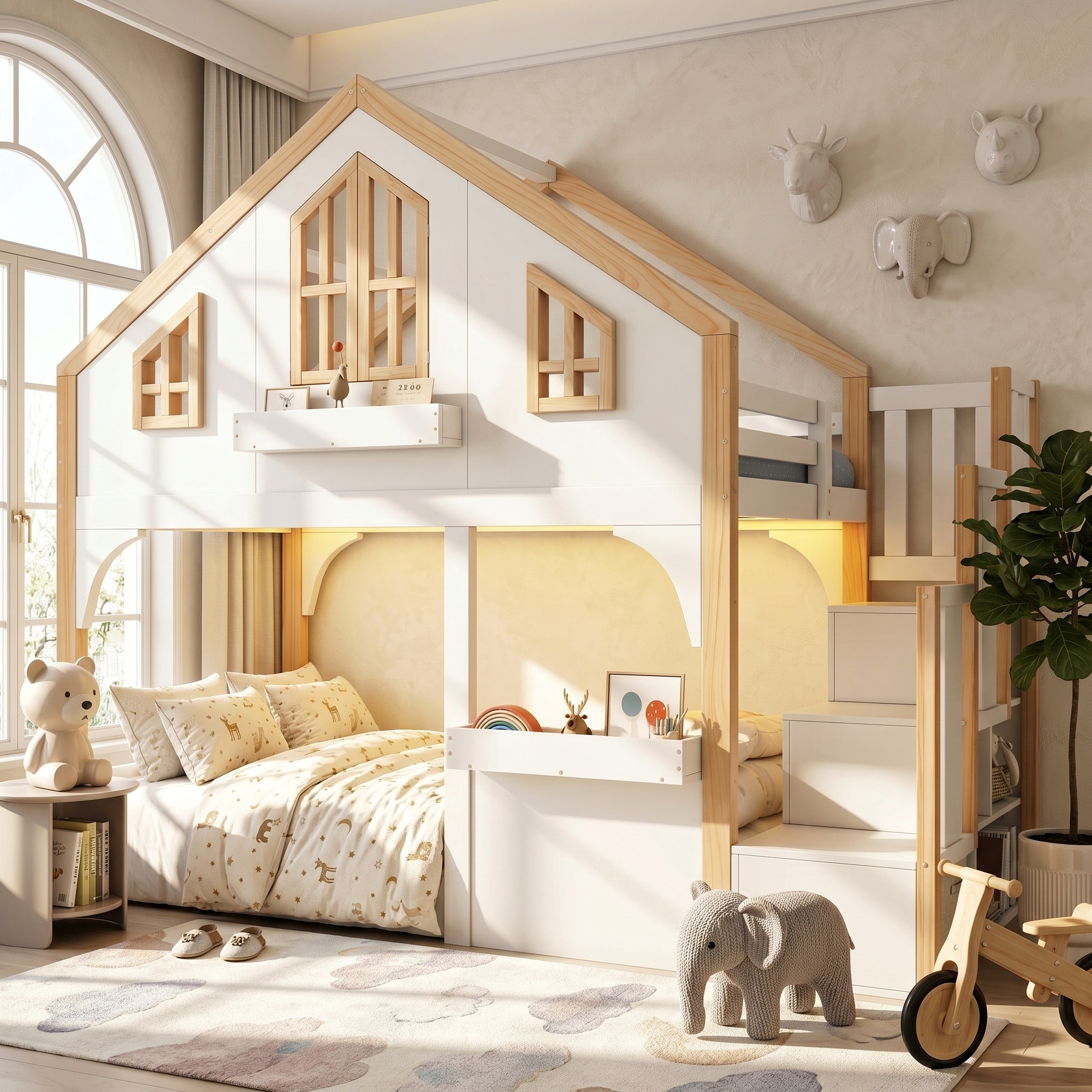 Lit superposé, lit mezzanine, lit enfant, lit en bois