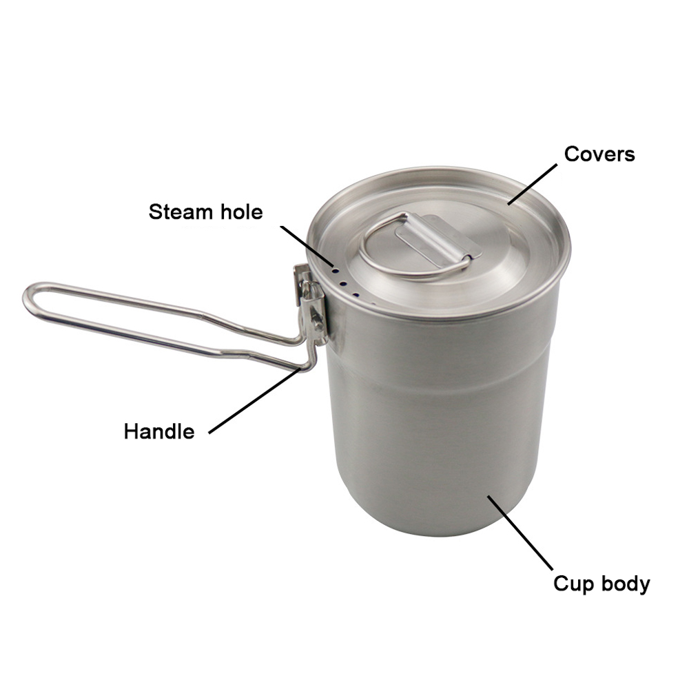 Tasse de camping en acier inoxydable, tasse à café – Image 2