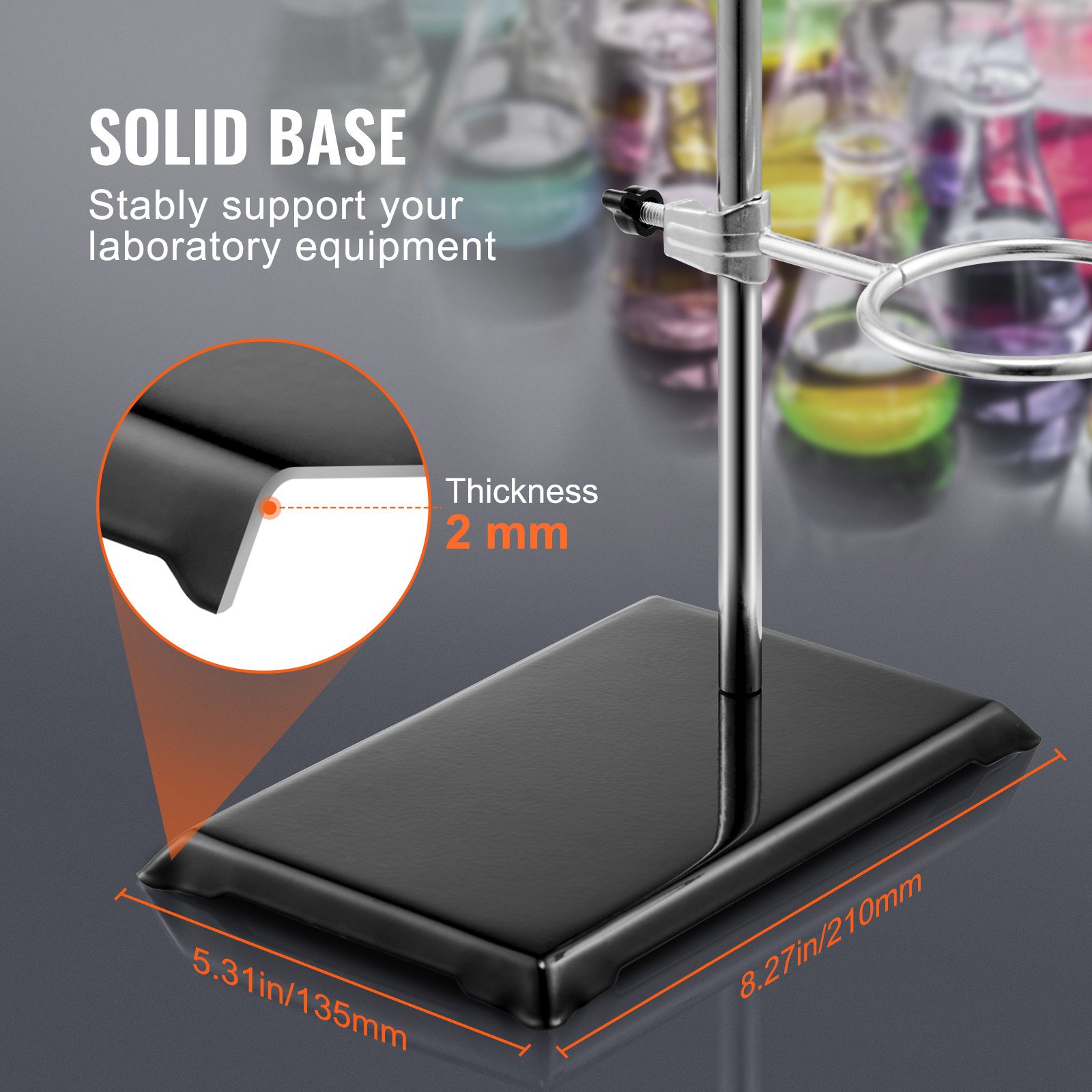 Lab Stand Support, Laboratory Retort 2 Sets, Steel 59.9 Cm Rod And 21.1 X 13.5 — image 5