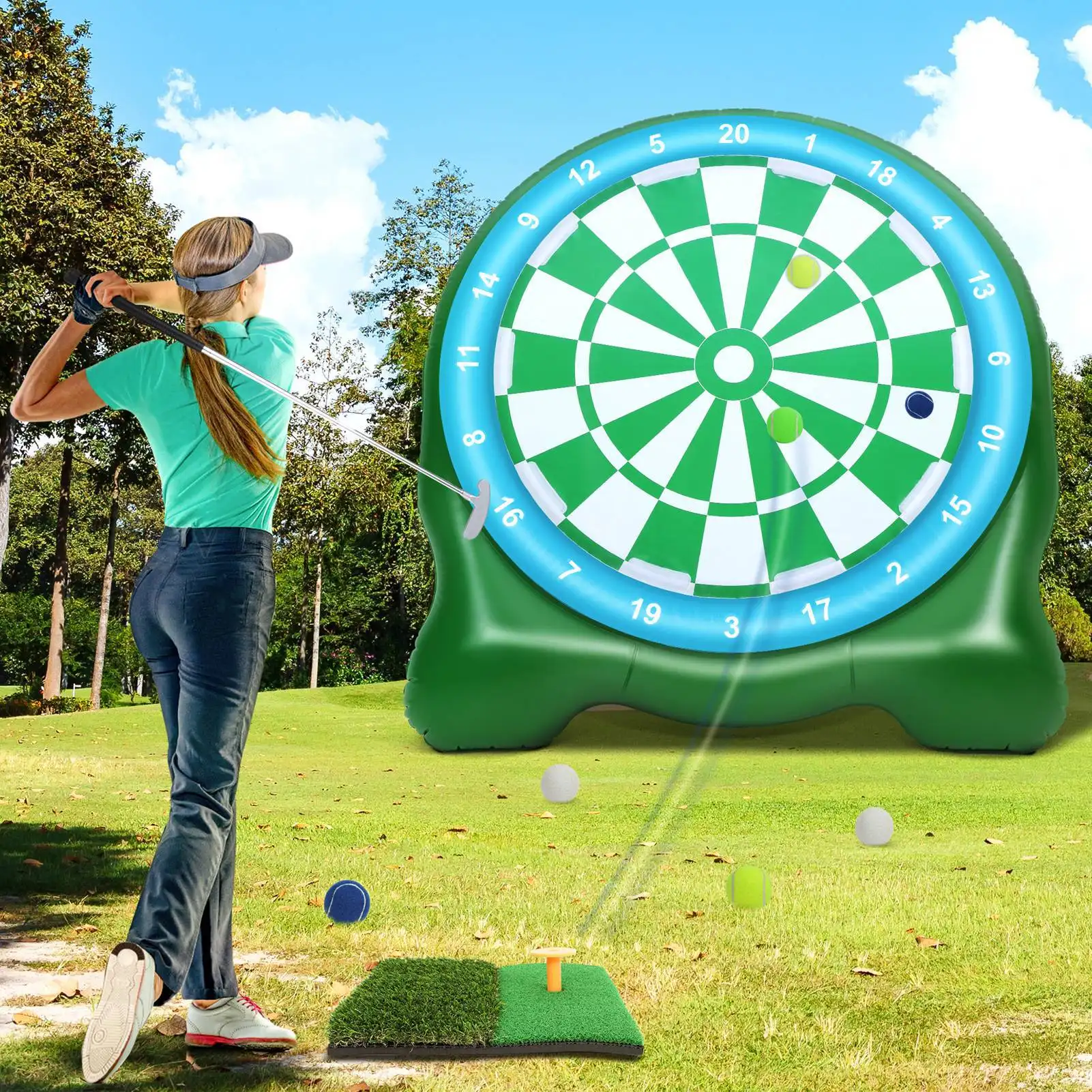 Golf Training Mat Green Anti Slip Tearing