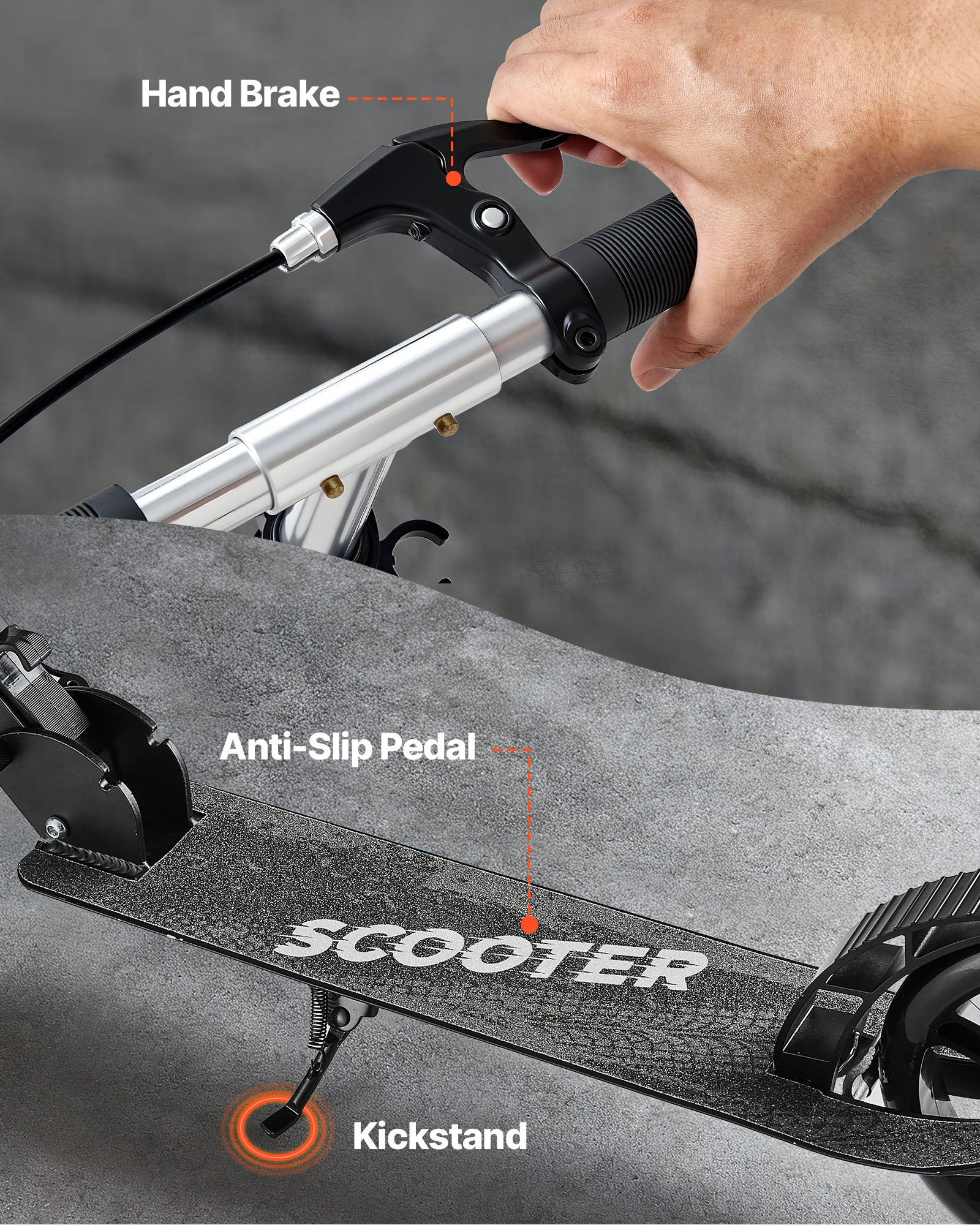 Kick Scooter For Kids Ages 8+, Teens & Adults, 2-Wheel Toddler With Adjustable — image 3