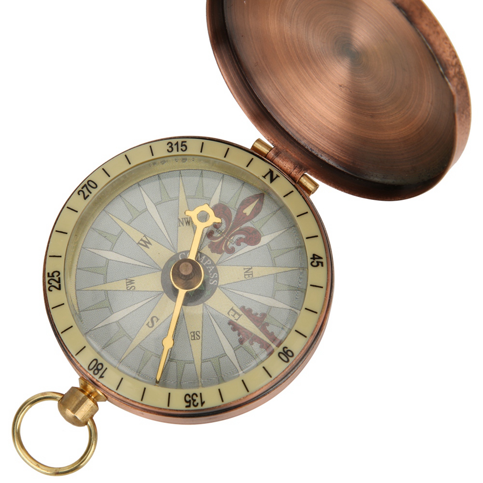Portable Vintage Retro Metal Copper Flip Cover Pocket Watch Compass For Camping Hiking Boatingcompass 3