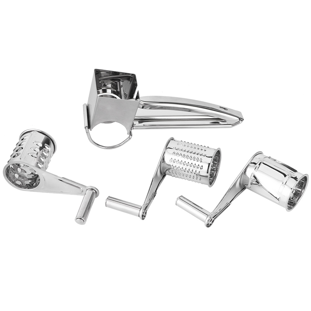 MultiFunction Stainless Steel Cheese Grater Hand Cranked Rotatable Cheese Cutter Shredder Slicing Tool