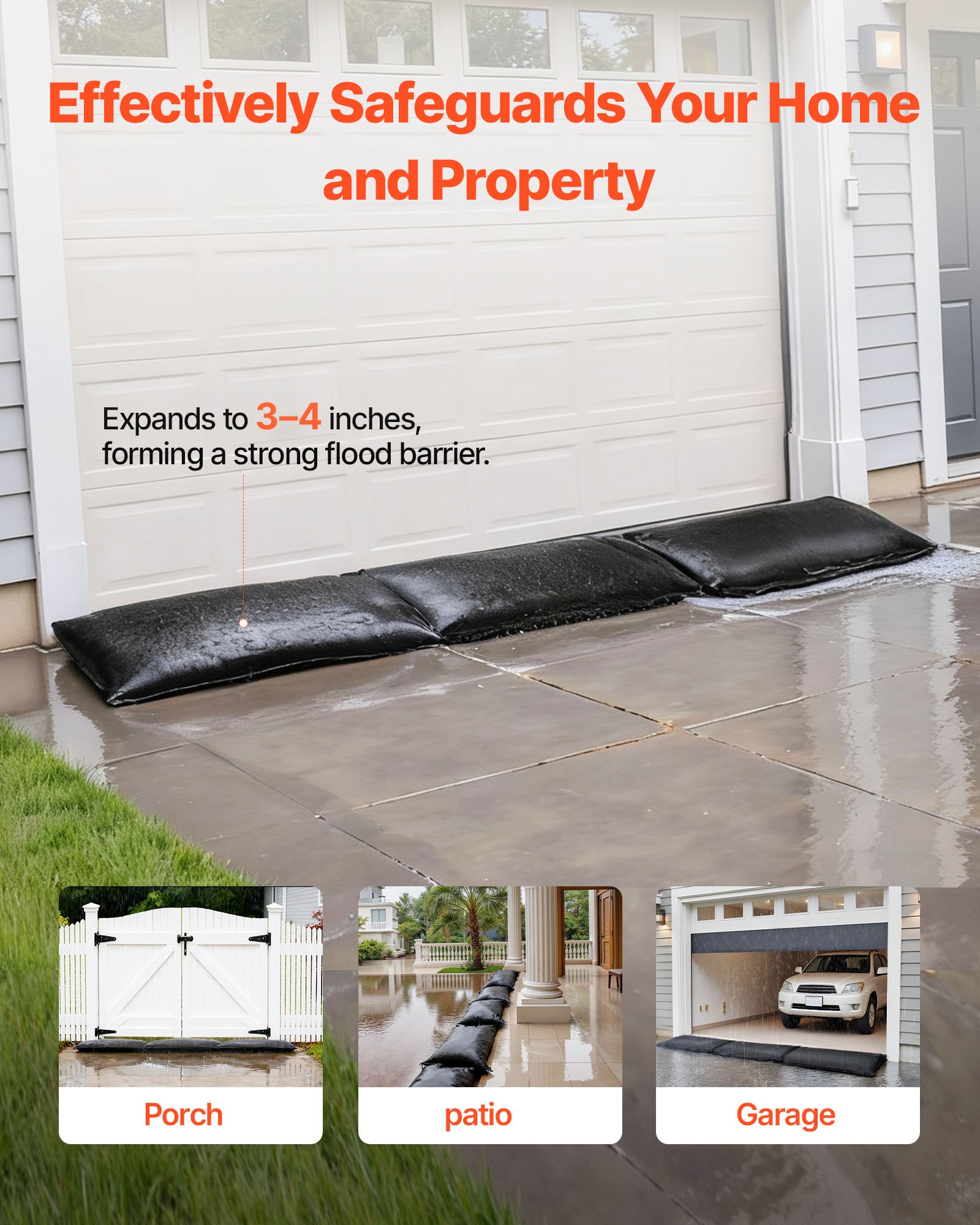 Flood Barrier, 6 Pack, 830 X 430 Mm Bags Activated By Water, Absorbent Sandless — image 5