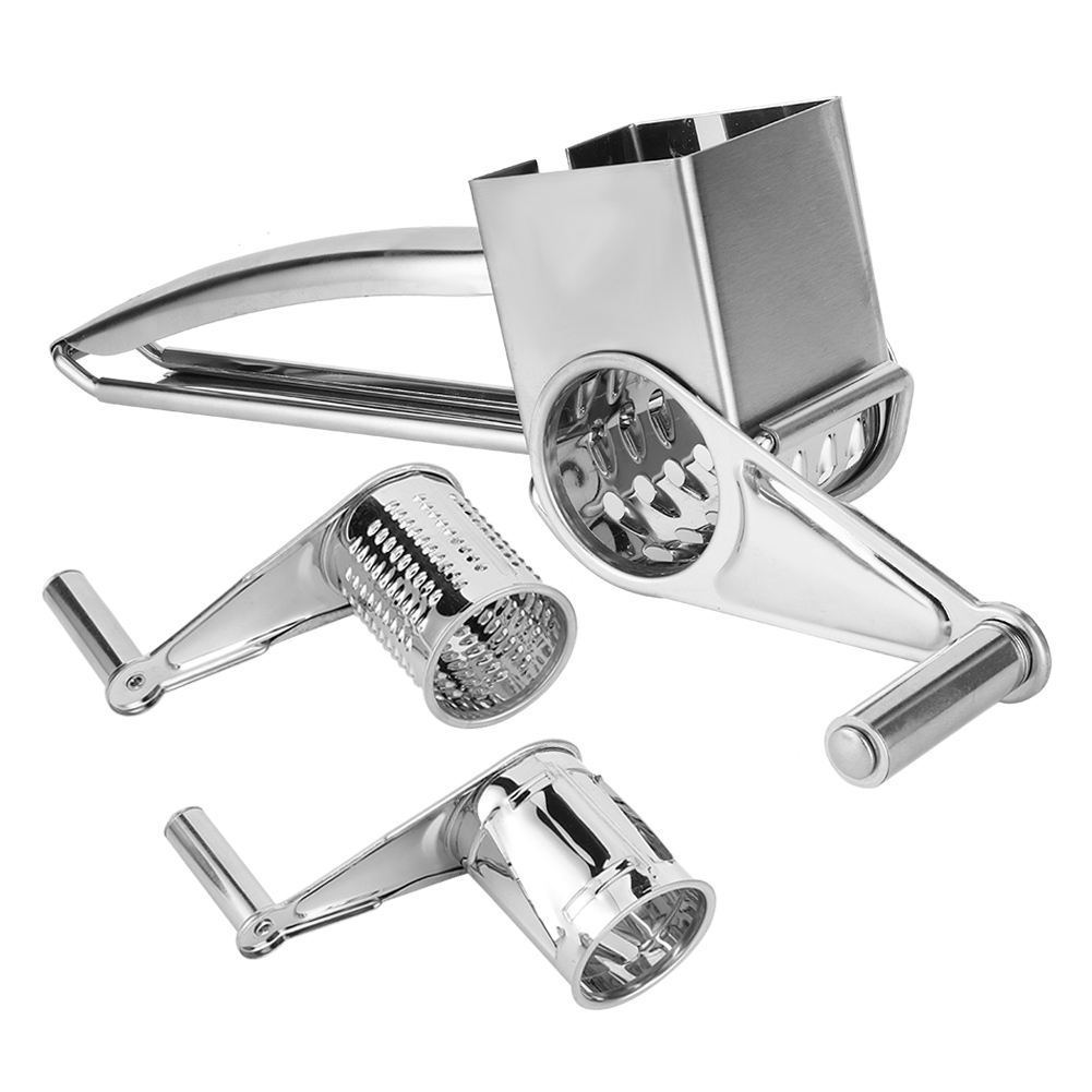MultiFunction Stainless Steel Cheese Grater Hand Cranked Rotatable Cheese Cutter Shredder Slicing Tool 2