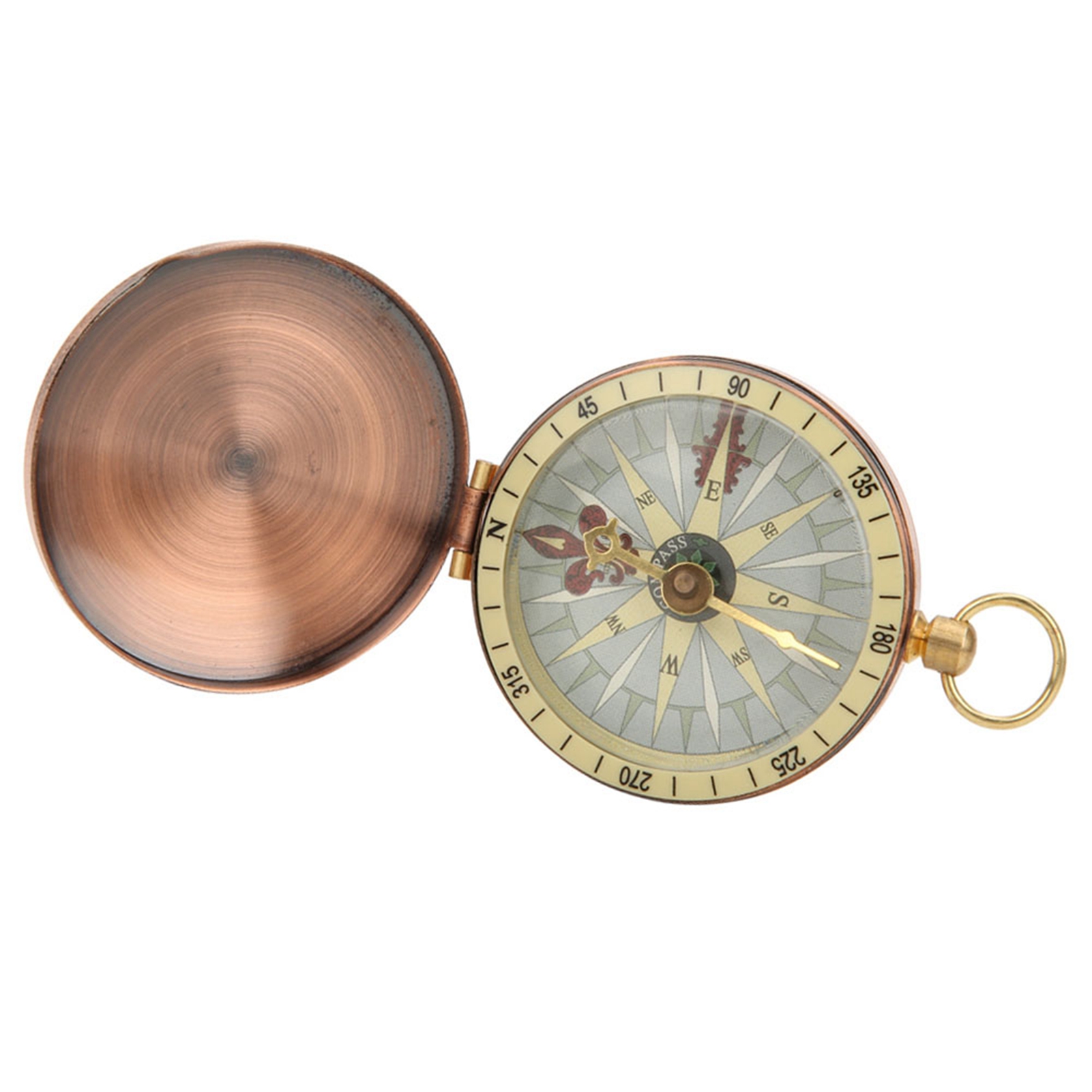Portable Vintage Retro Metal Copper Flip Cover Pocket Watch Compass For Camping Hiking Boatingcompass 4