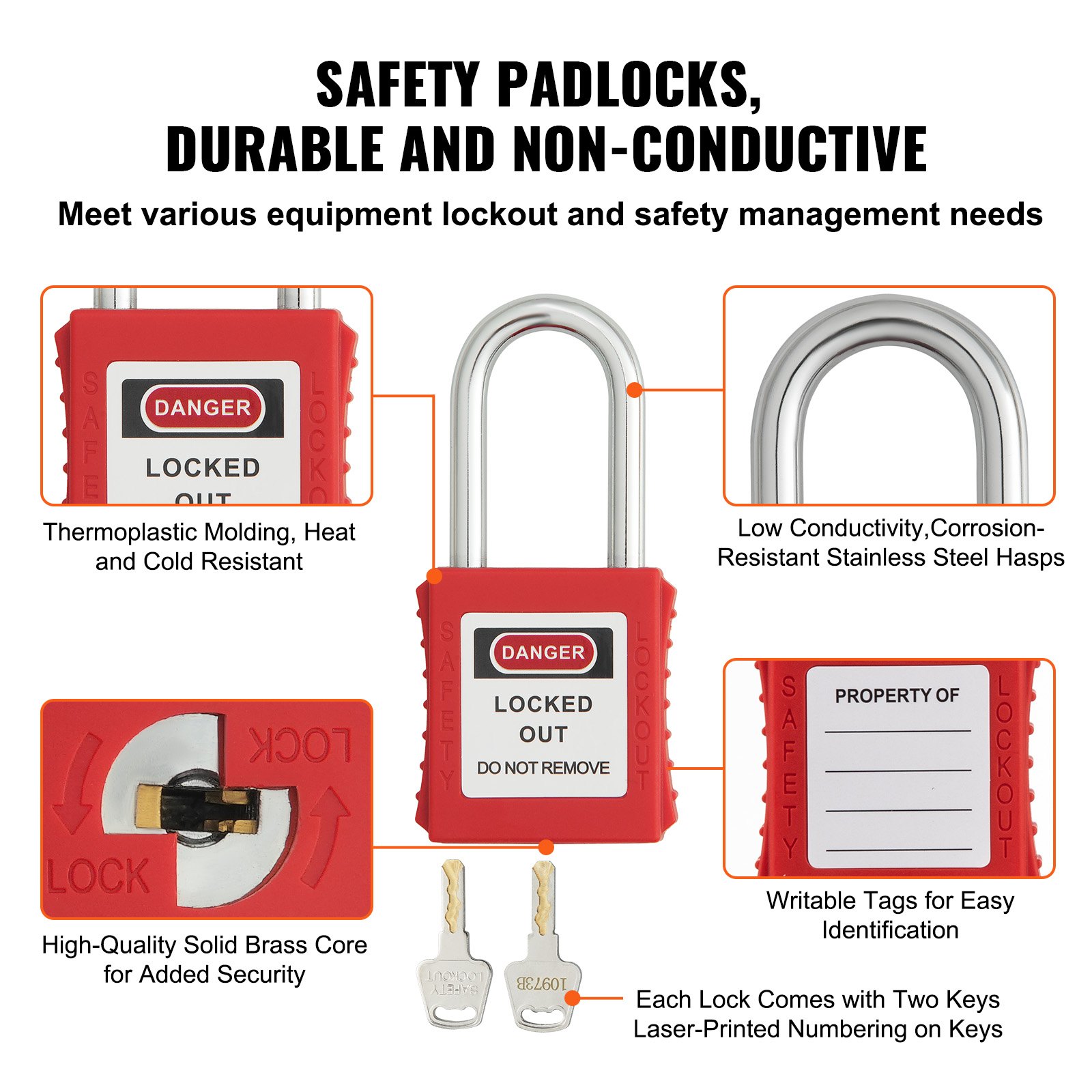 Electrical Lockout Tagout Kit, 59 PCS Safety Station With Padlocks, Hasps — image 5