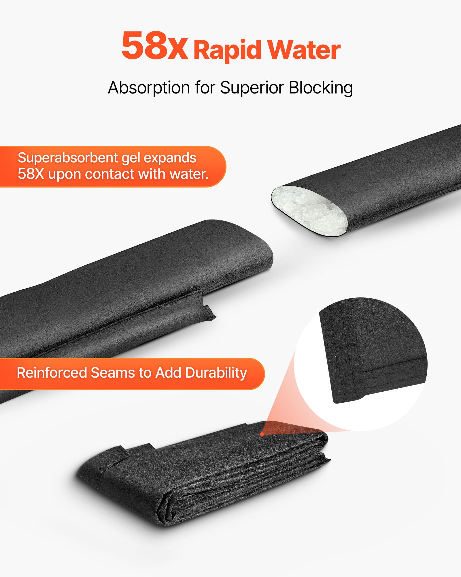 Flood Barrier, 8 Pack, 3050 X 210 Mm Bags Activated By Water, Absorbent — image 4