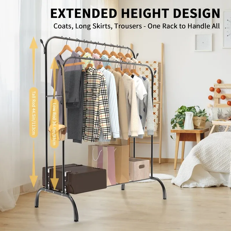 Double-Rod Closet Rack & Coat Hanger