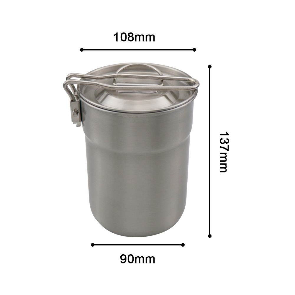 Tasse de camping en acier inoxydable, tasse à café