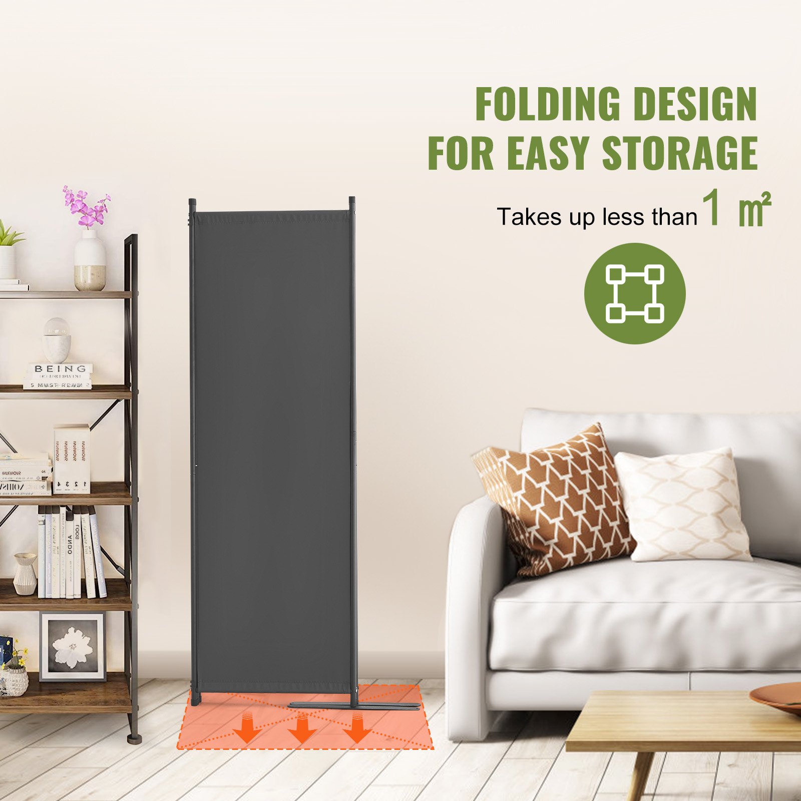 Room Divider, 4 Panel Dividers And Folding Privacy Screens, Fabric Partition — image 3