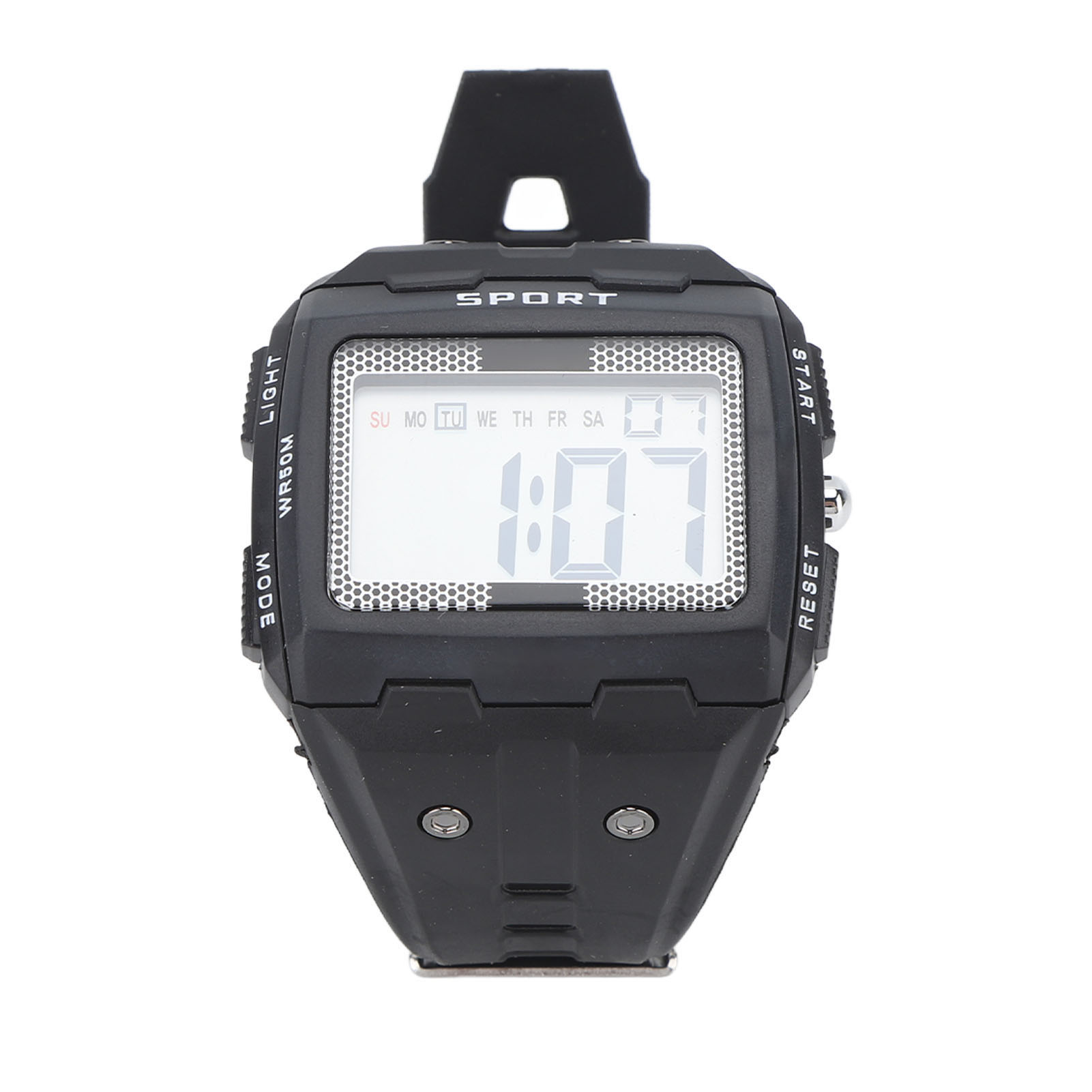 Men Sport Watch Waterproof Large Screen Portable Chronograph Watch For Outdoor Climbing Camping Black