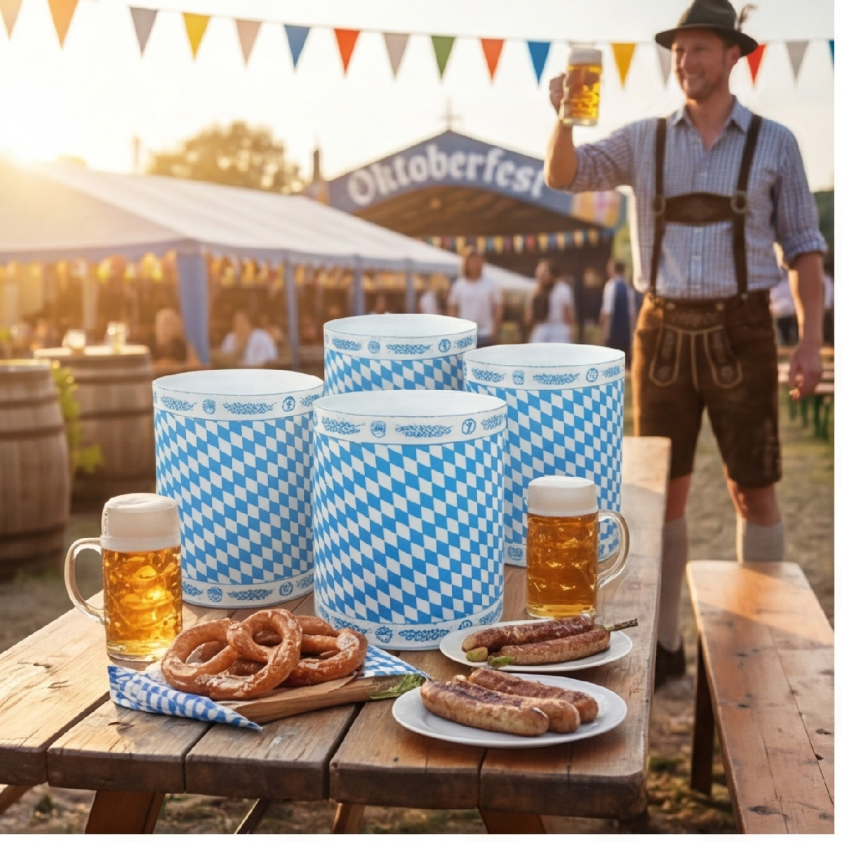 20-piece Oktoberfest Lampshade Set, Colorful Decorative Lampshades With Oktoberfest Motifs, Festive Table Decorations For Beer Gardens And Oktoberfest
