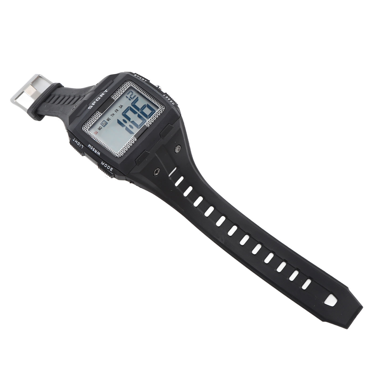 Men Sport Watch Waterproof Large Screen Portable Chronograph Watch For Outdoor Climbing Camping Black 4