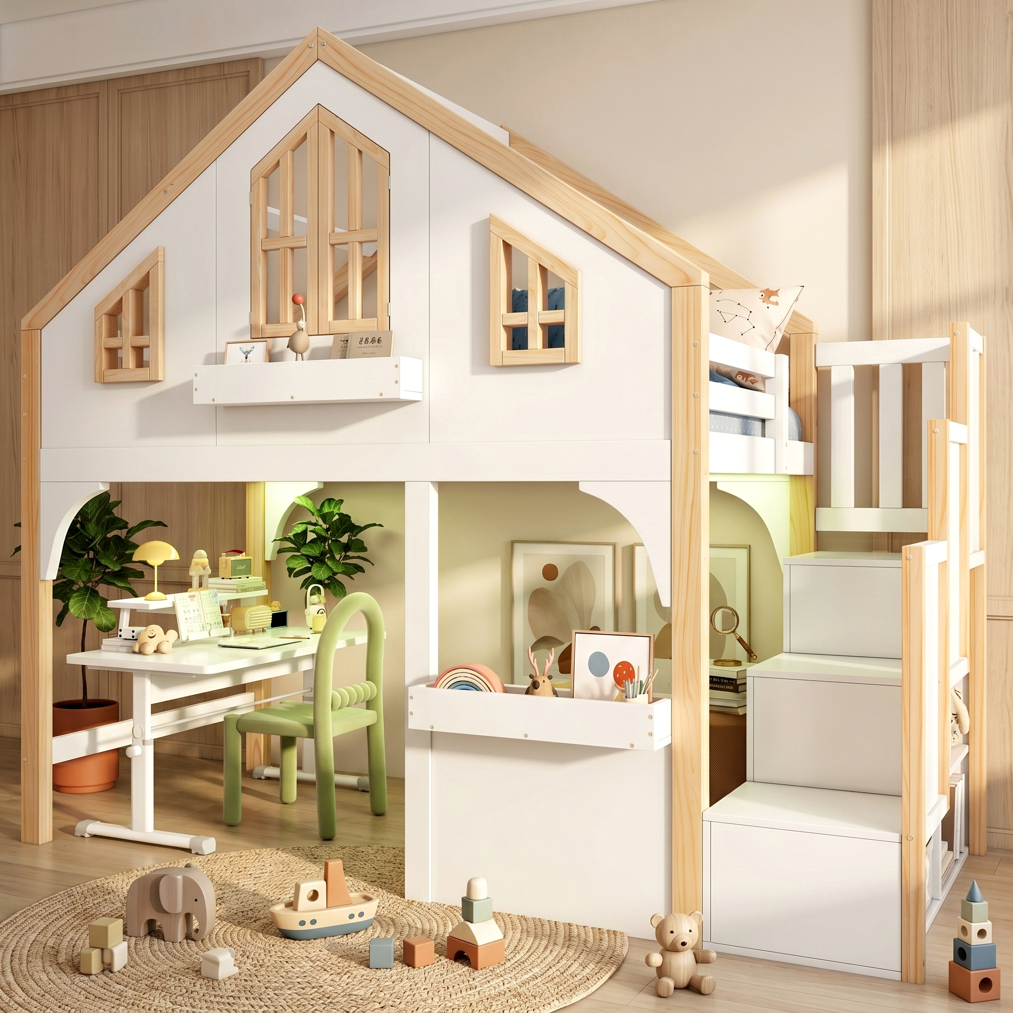 Lit superposé, lit mezzanine, lit enfant, lit en bois – Image 5