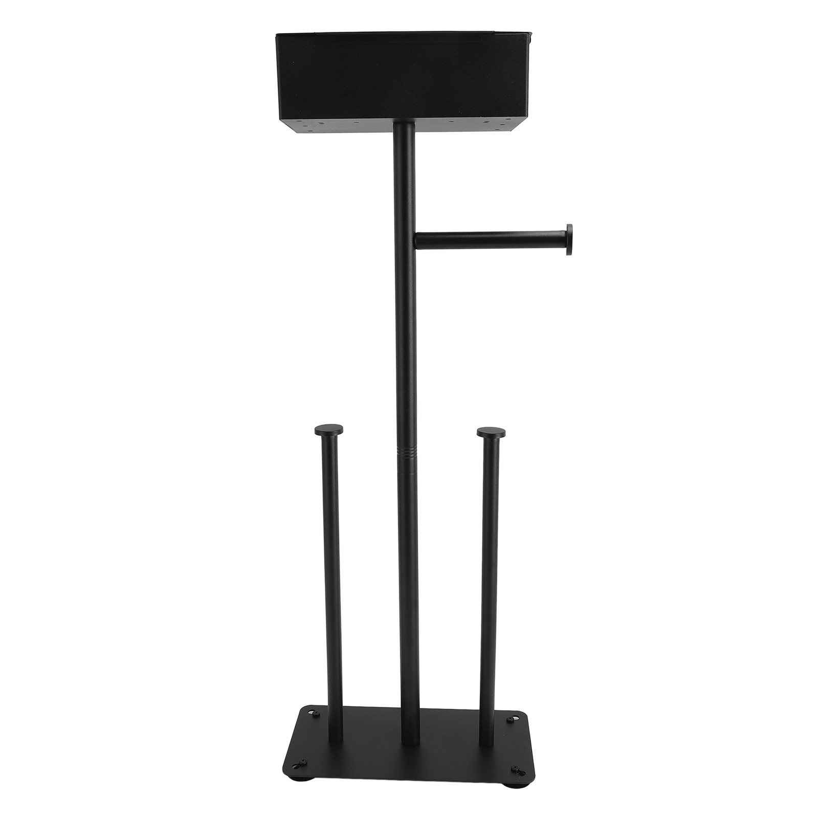 Freestanding Toilet Paper Holder Stand Stainless Steel Anti Slip Suction Cups Standing Toilet Roll Holder Black — view 3