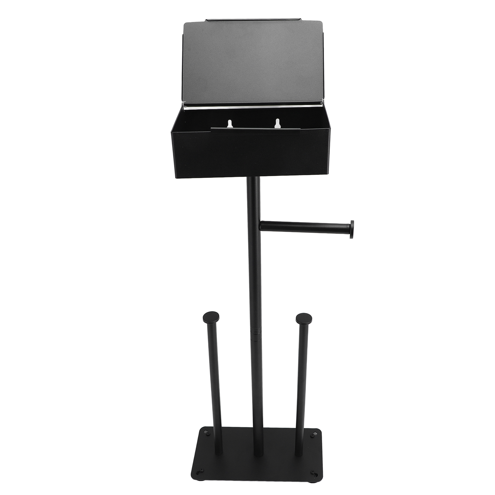 Freestanding Toilet Paper Holder Stand Stainless Steel Anti Slip Suction Cups Standing Toilet Roll Holder Black — view 5