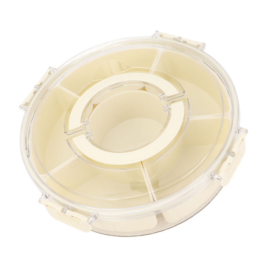 360° Rotating Divider Tray 6 Compartments Compact Sealed Snack Tray Divided Serving Tray For Road Trips Picnics Small 8 X 26cm / 3.15 X 10.24in
