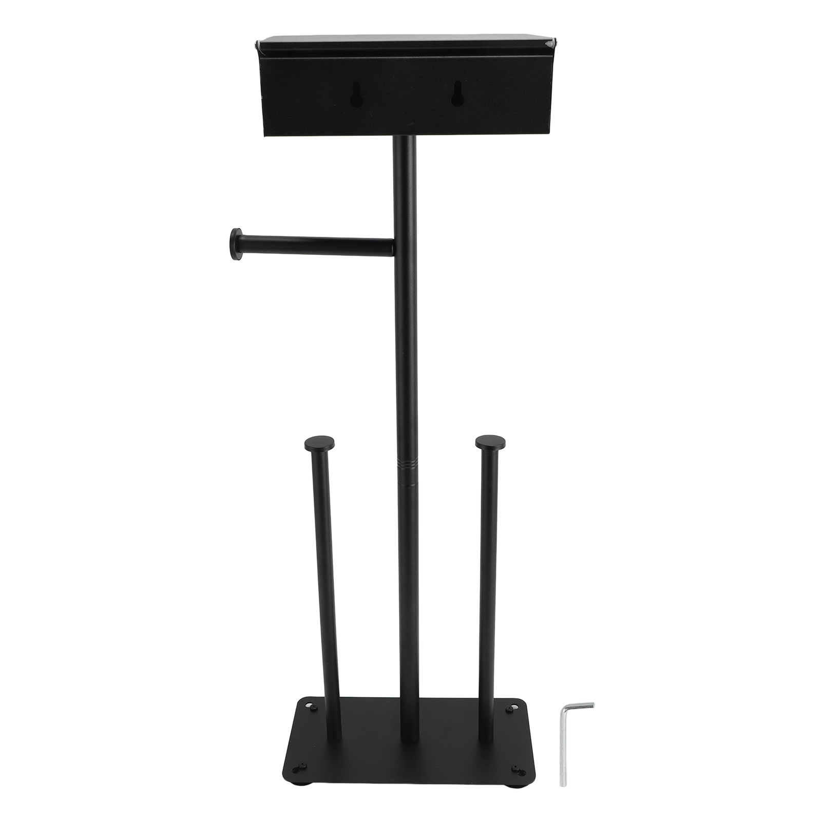 Freestanding Toilet Paper Holder Stand Stainless Steel Anti Slip Suction Cups Standing Toilet Roll Holder Black