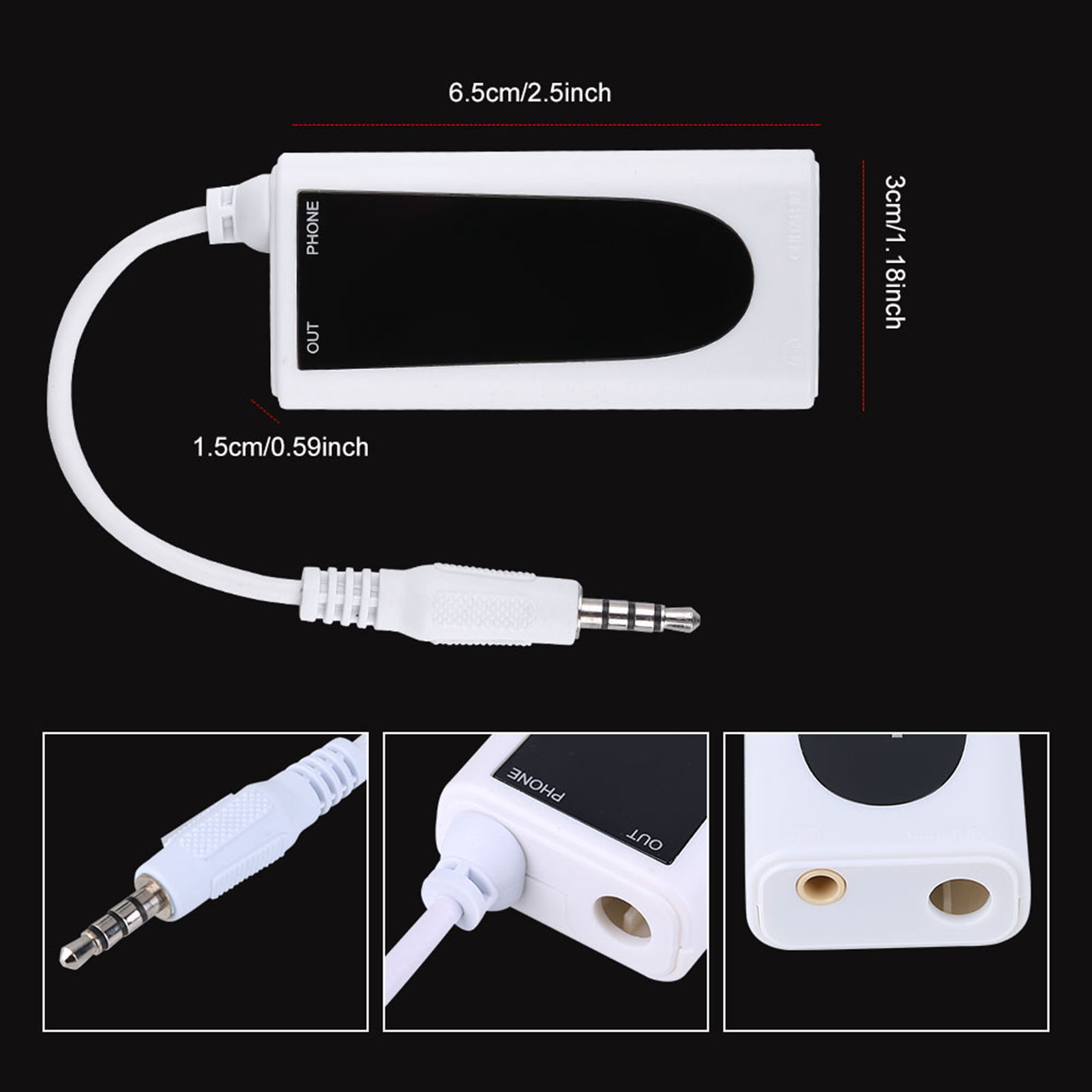 Flanger FC-21 Electric Guitar Bass To Mobile Phone Connector Converter Instruments Accessory thumbnail 2