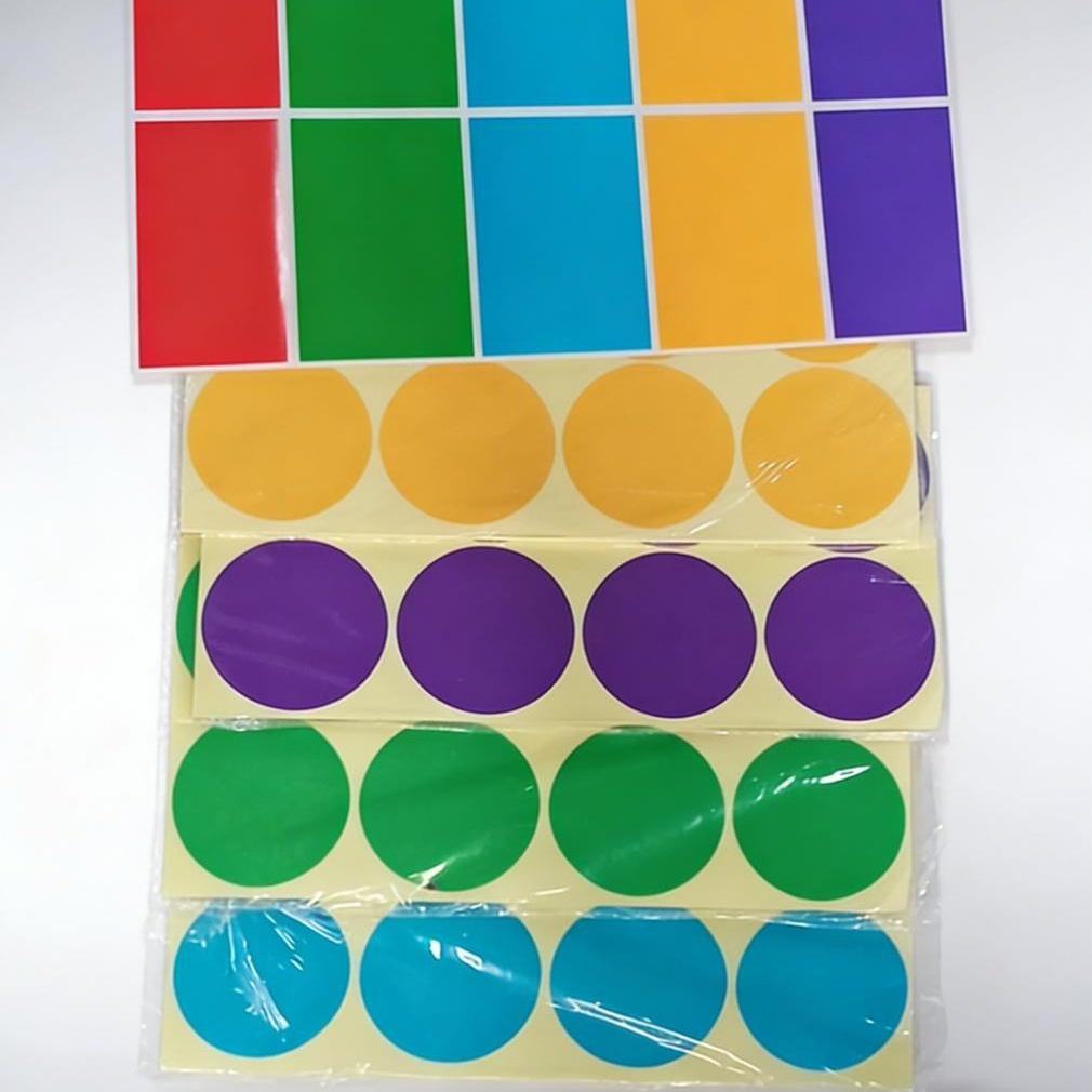 Assorted Label Sticker Set With 50mm Dots & Rectangles, 32 Sheets Of Colored Adhesive Dots For Labeling & Crafts, Versatile Stickers For The Office &