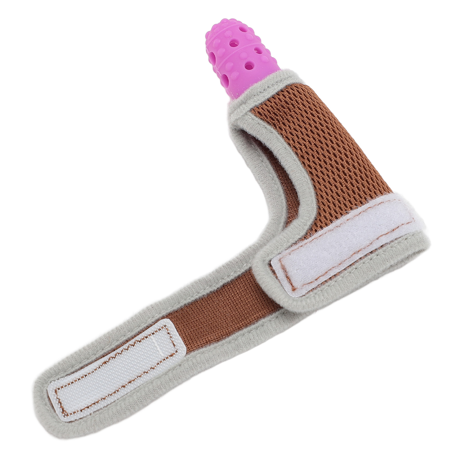Infant Silicone Thumb Guard Finger Protection Stop Sucking Baby Thumb With Breathable Wrist Band For Baby Over 3 Months Old Purple