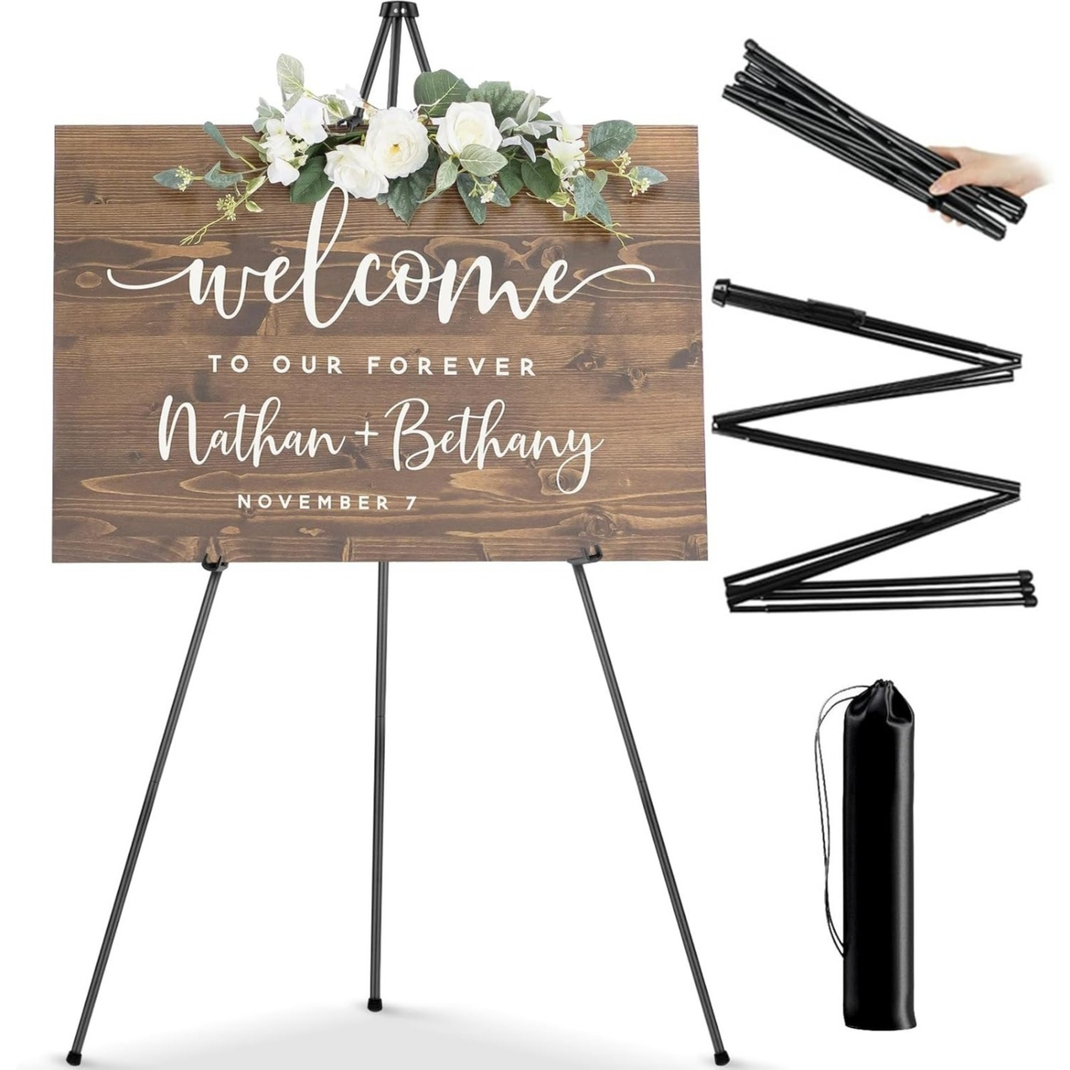Artist's Easel Stand, 160 Cm Adjustable Tripod Table Art Canvas Painting Display, Easy-Folding Studio Telescopic Floor Easels For Weddings, Posters, I