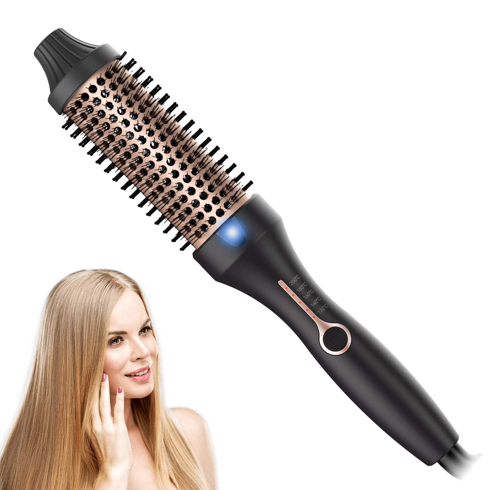 Peigne à air chaud 3 en 1, brosse thermique, fer à friser et brosse à lisser – Image 3
