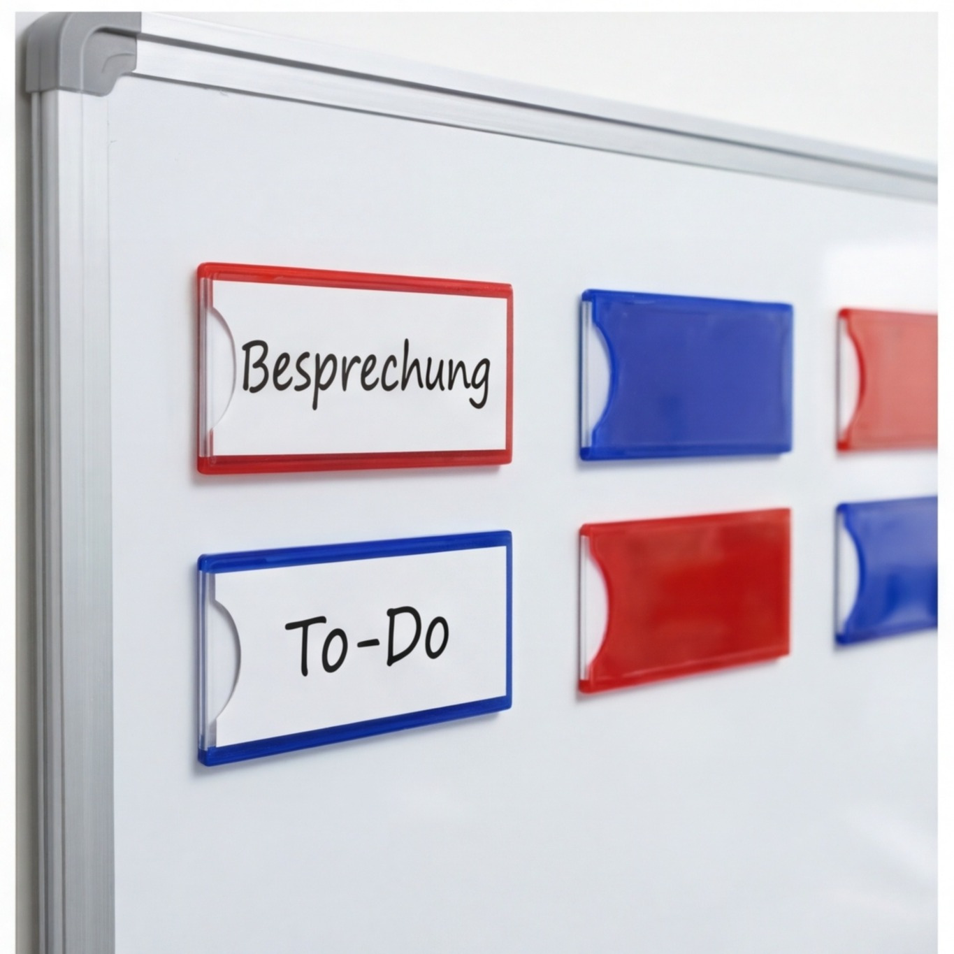 15-Compartment Storage Box With 20 Magnetic Labels & 40 Cards, Labelable Organization System With Blue & Red Magnetic Labels, Versatile Organizer With