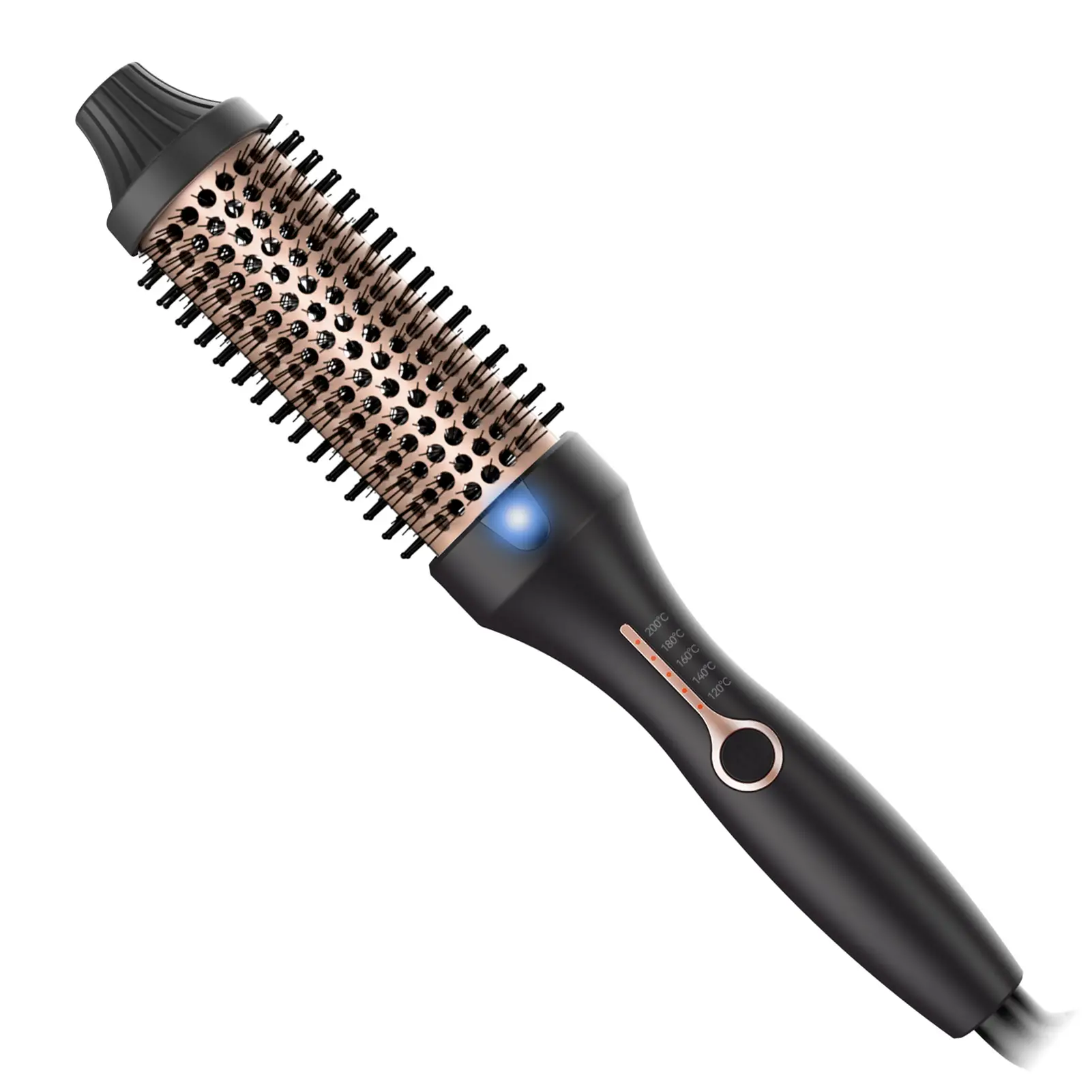 3-in-1 Hot Air Comb, Thermal Brush, Curling Iron And Straightening Brush, 38mm Barrel, Dual PTC Fast Heating, 5 Temp Settings 120 C 200 C , Ceramic Coating, Au