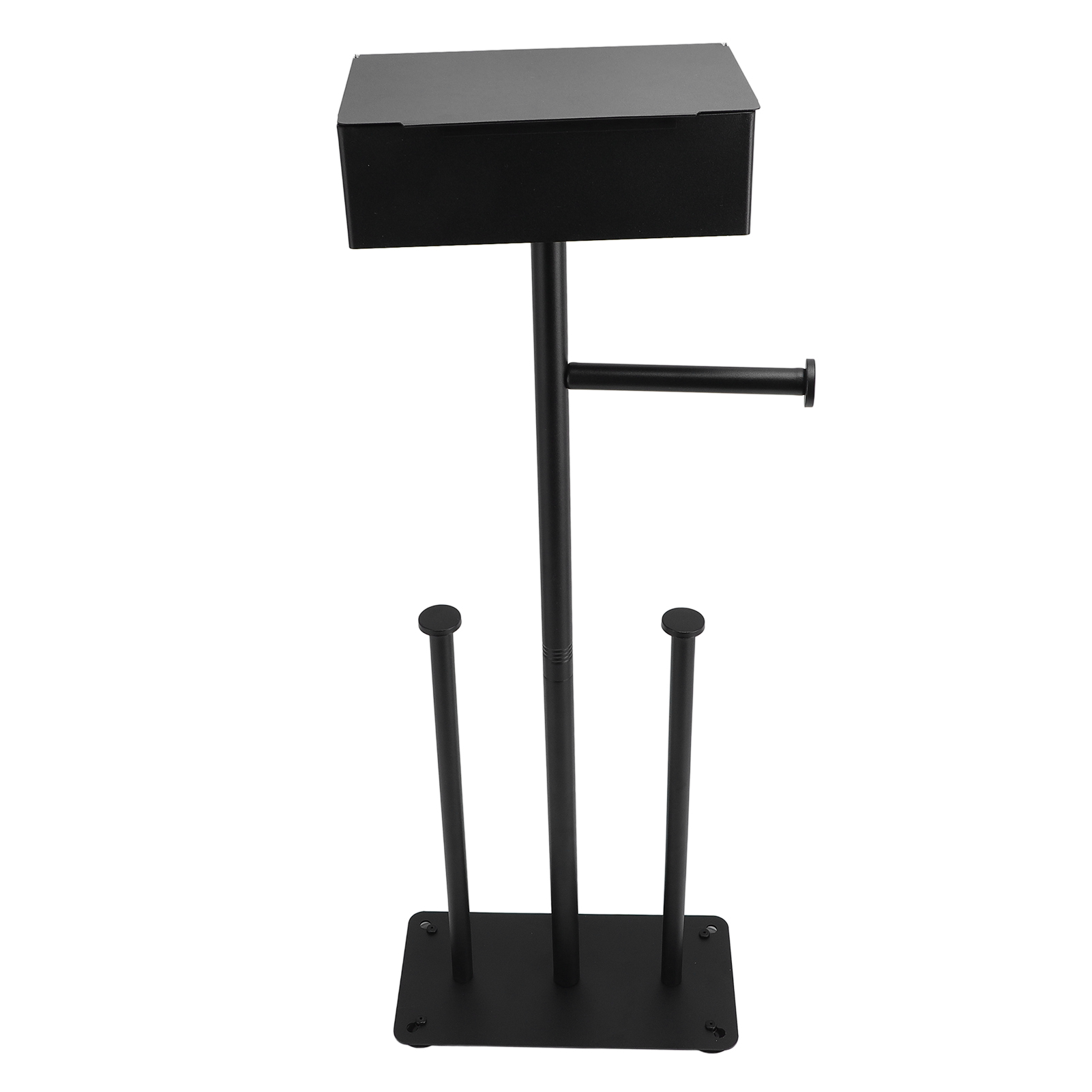 Freestanding Toilet Paper Holder Stand Stainless Steel Anti Slip Suction Cups Standing Toilet Roll Holder Black — view 2
