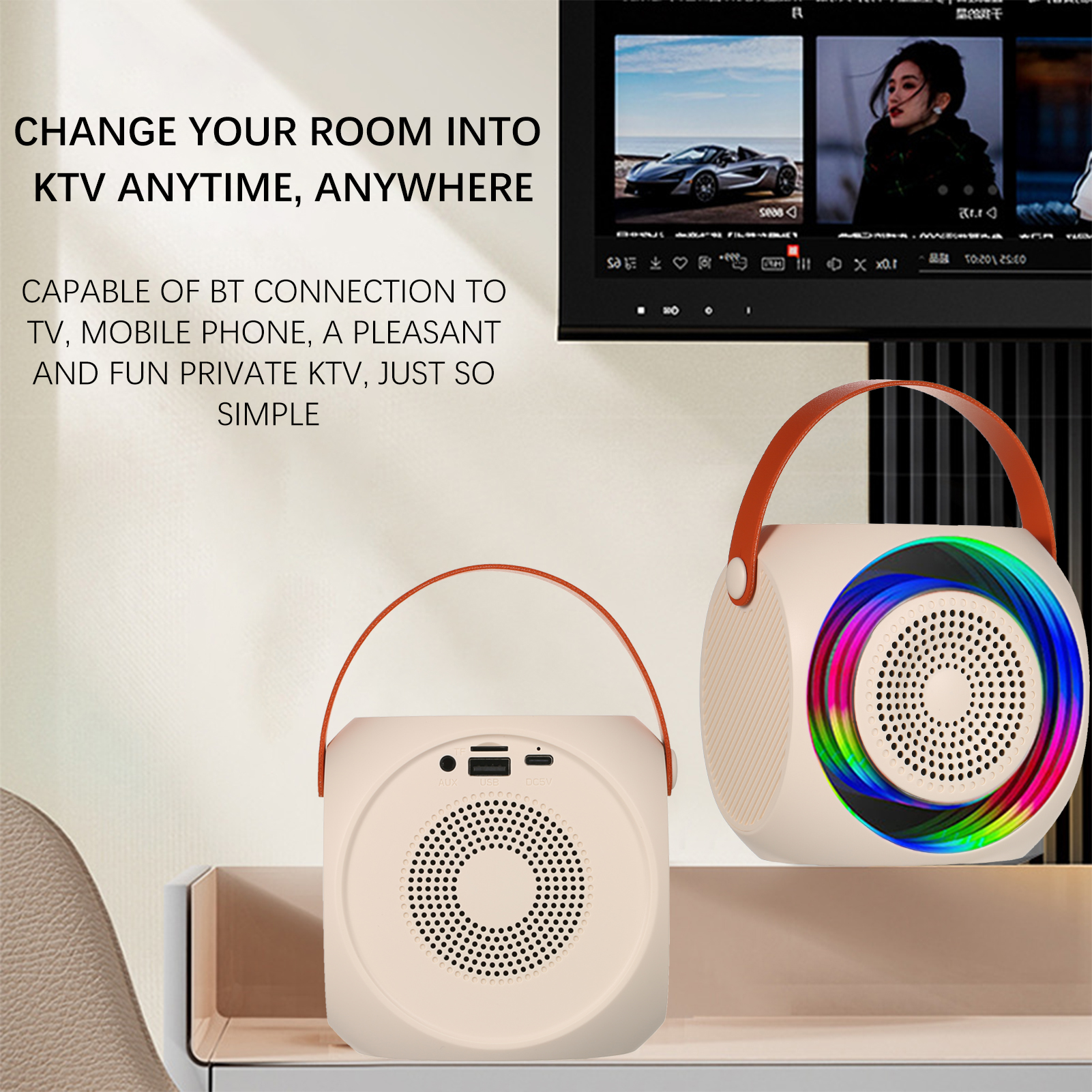 Mini Portable Microphone And Audio Kit, Home KTV Bluetooth Speaker thumbnail 3