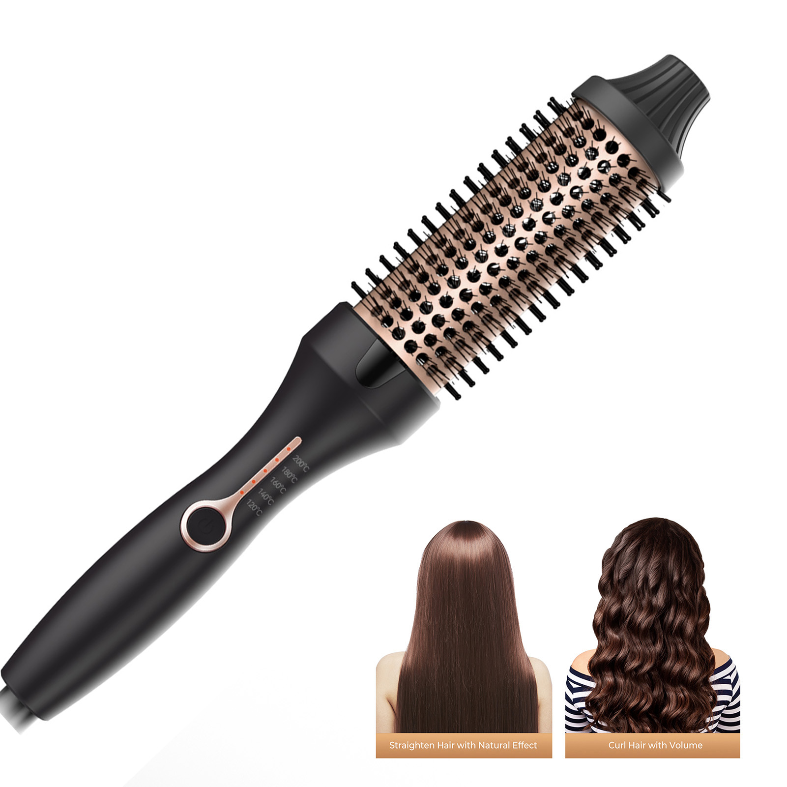 Peigne à air chaud 3 en 1, brosse thermique, fer à friser et brosse à lisser – Image 4