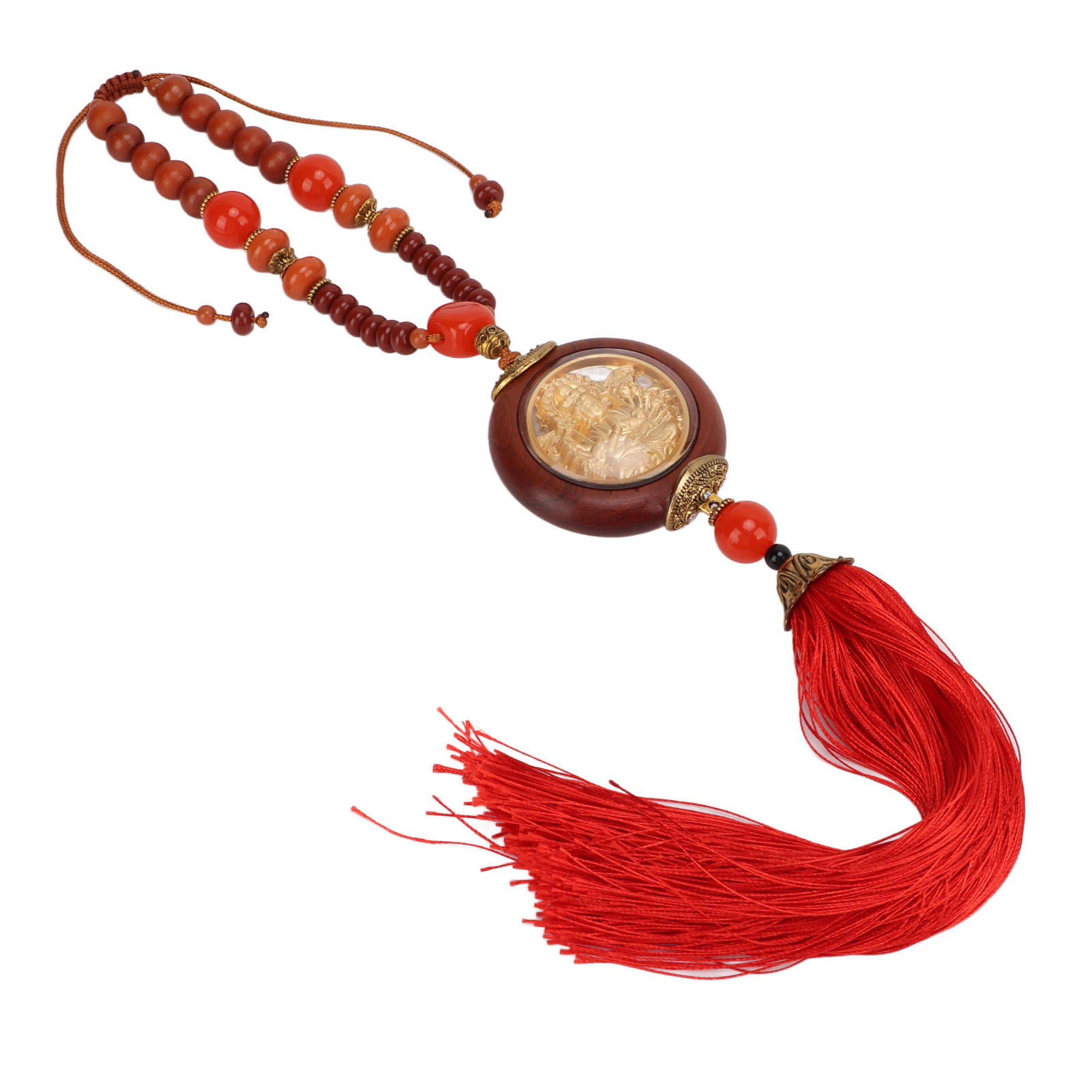 Buddha Decor Rosewood Statue Pendant Lucky Car Interior Decoration For Boyfriend thumbnail 2