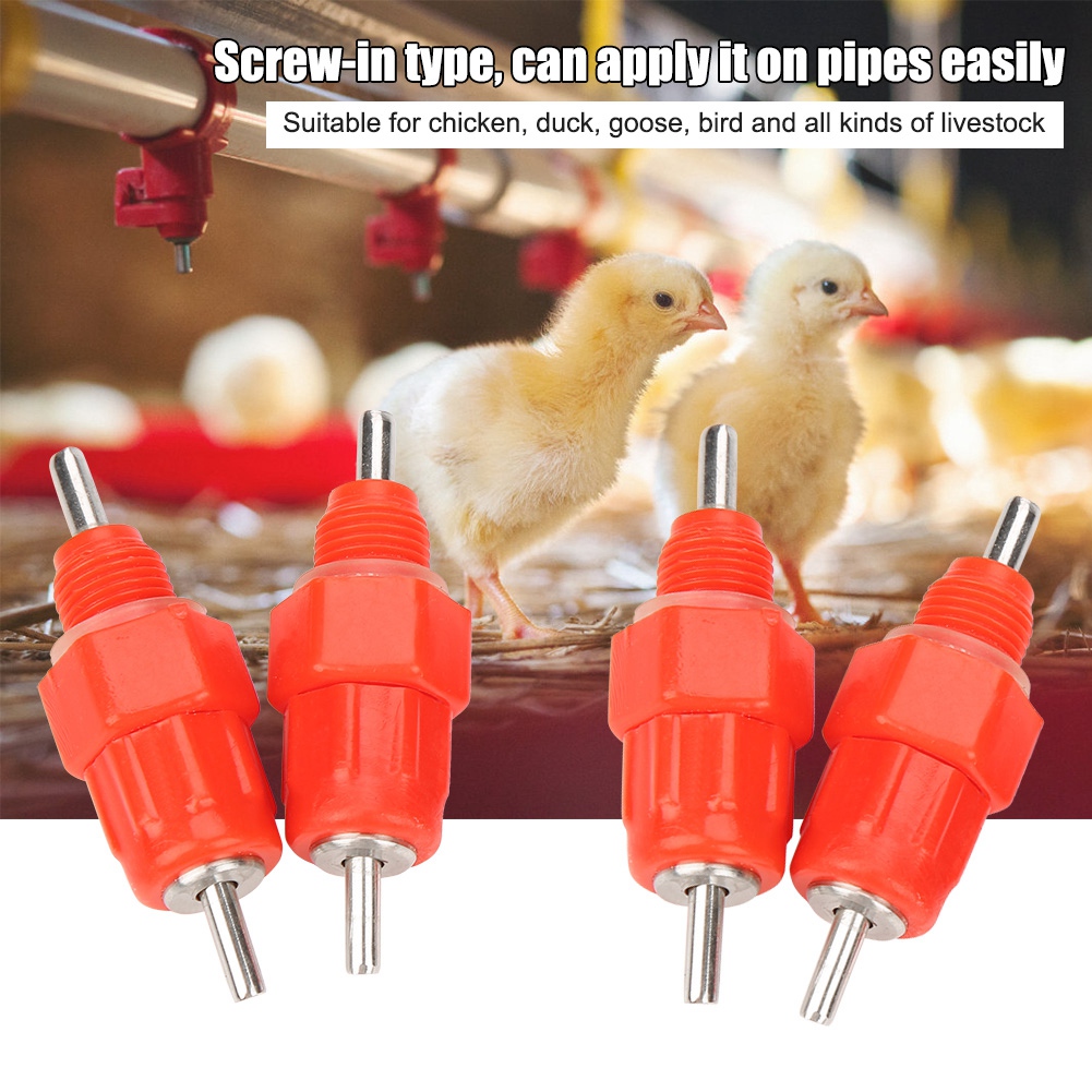 20pcs Automatic Water Nipple Drinkers Screw In Type Chicken Duck Livestock Drinking Feeder thumbnail 3