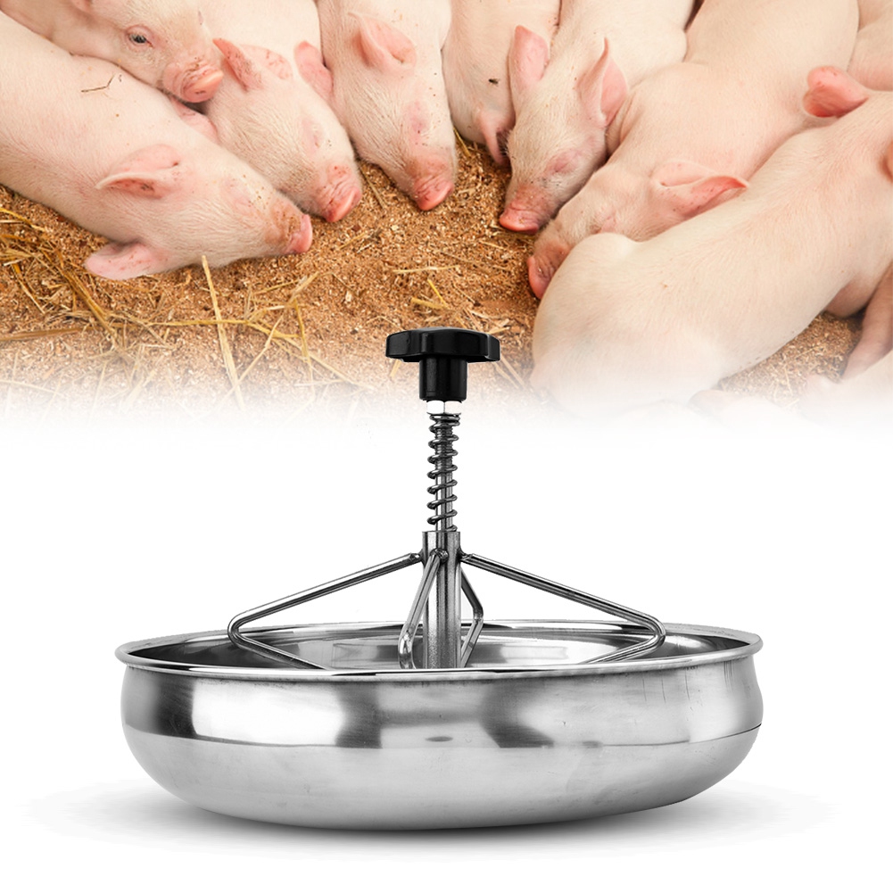 1Pc Stainless Steel Piglet Feeding Sow Milk Trough Food Tray Pig Feeder Bowl Livestock Fodder S — foto 5